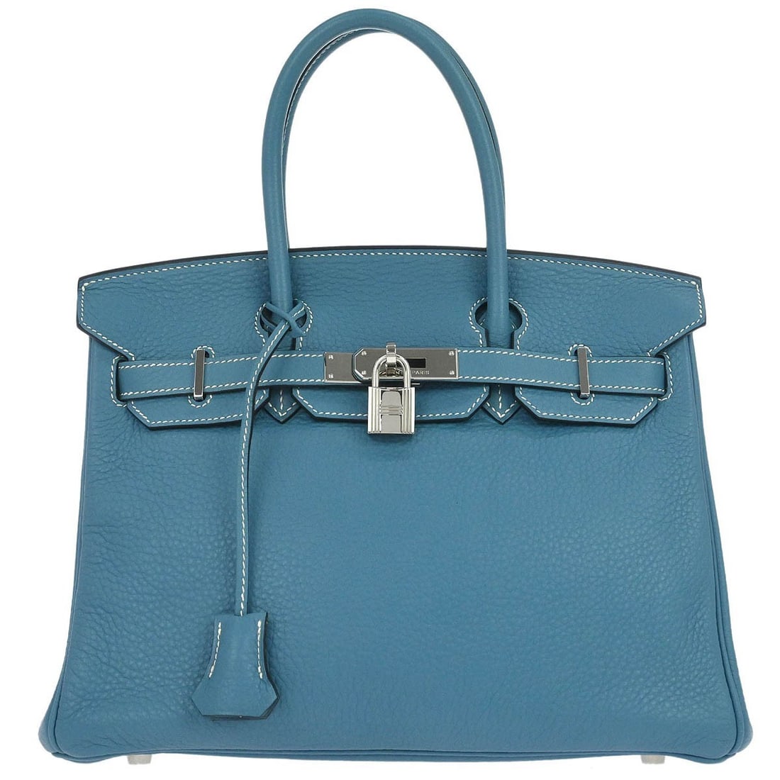 Hermes Birkin 30 Blue Jean Taurillon Clemence Leather Top Handle Bag (1 of 15)