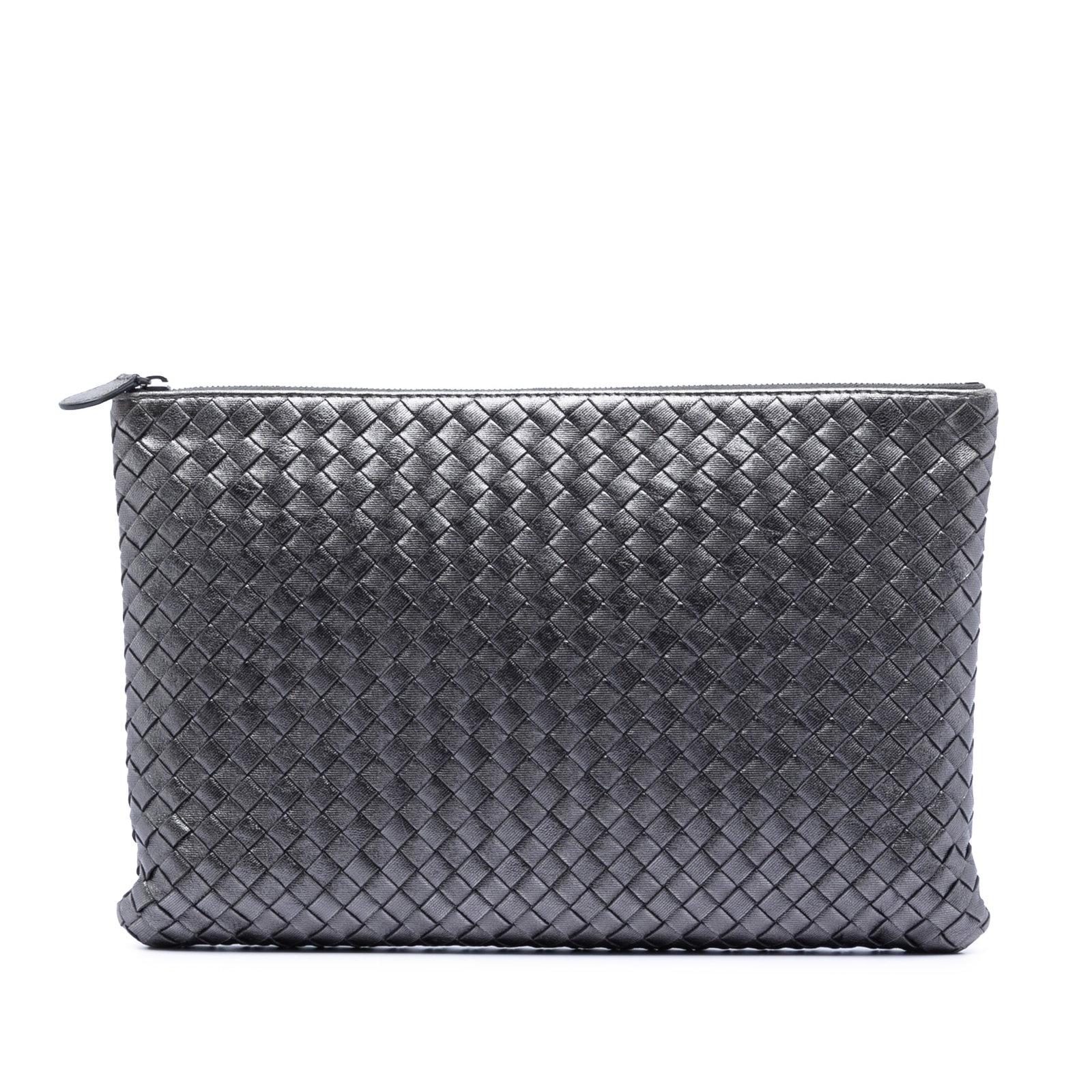 Bottega Veneta Intrecciato Metallic Leather Clutch Bag (1 of 7)
