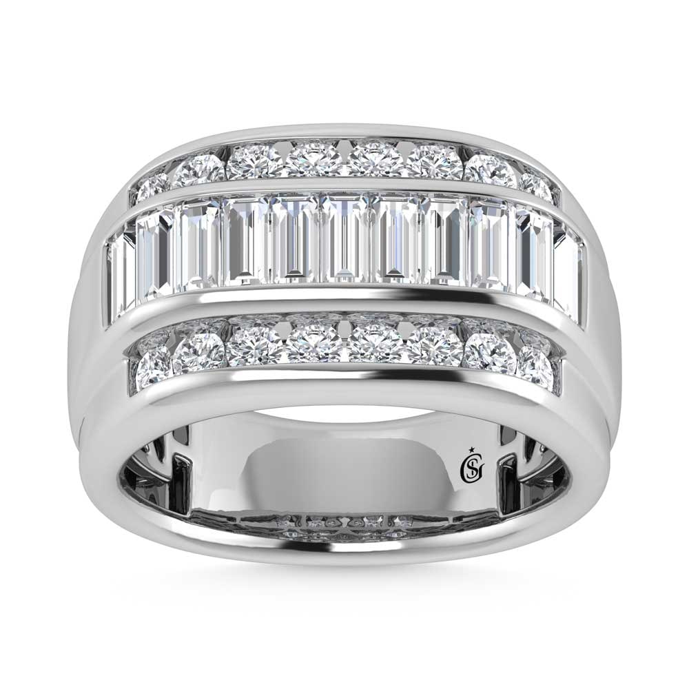 14K White Gold Lab Grown Diamond 2 3/8 Ct.Tw. Mens Ring: 14K White Gold Lab Grown Diamond 2 3/8 Ct.Tw. Mens Ring 14K White Gold Lab Grown Diamond 2 3/8 Ct.Tw. Mens Ring 14k White Gold Stone Color: D-f Stone Clarity: Vs Each ring is presented in standard siz