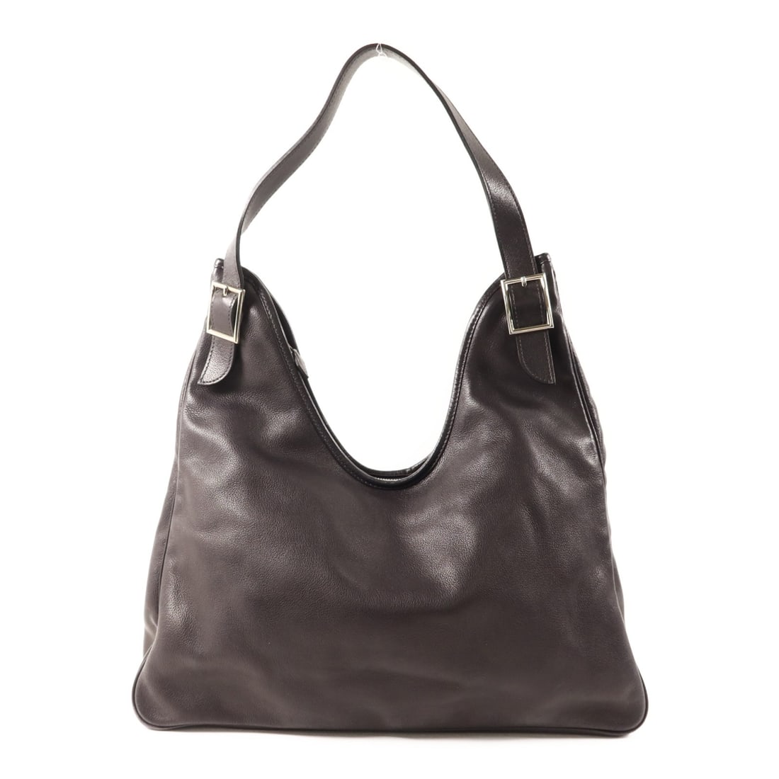 Black Evergrain Leather Massai Shoulder Bag by Hermes with Palladium Hardware (1 of 15)