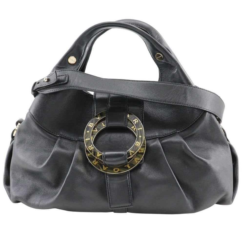 Bvlgari Leather Hobo Bag Chandra in Black 33cm by 20cm by 13cm (1 of 10)