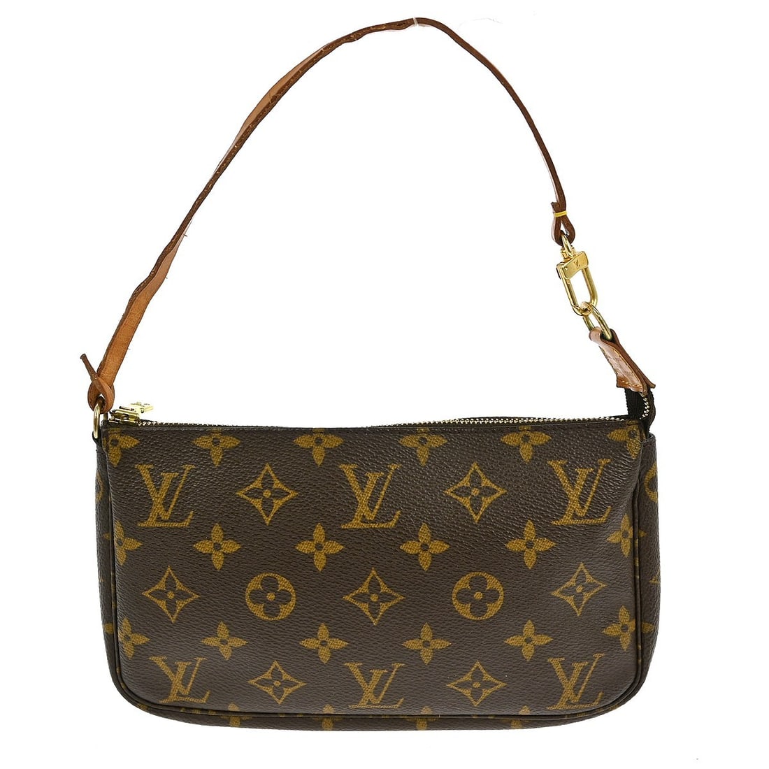 Louis Vuitton Pochette Accessoires Monogram Canvas Small Top Handle Bag M51980: Louis Vuitton Pochette Accessoires Monogram Canvas Small Top Handle Bag M51980 This Louis Vuitton Pochette Accessoires handbag features the iconic monogram canvas leather exterior in brown with a top
