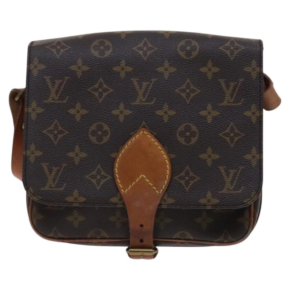 Cartouchiere Shoulder Bag in Monogram Canvas by Louis Vuitton: Cartouchiere Shoulder Bag in Monogram Canvas by Louis Vuitton This Louis Vuitton Cartouchiere handbag features the iconic Monogram canvas in brown and is designed for women. The bag shows signs of use