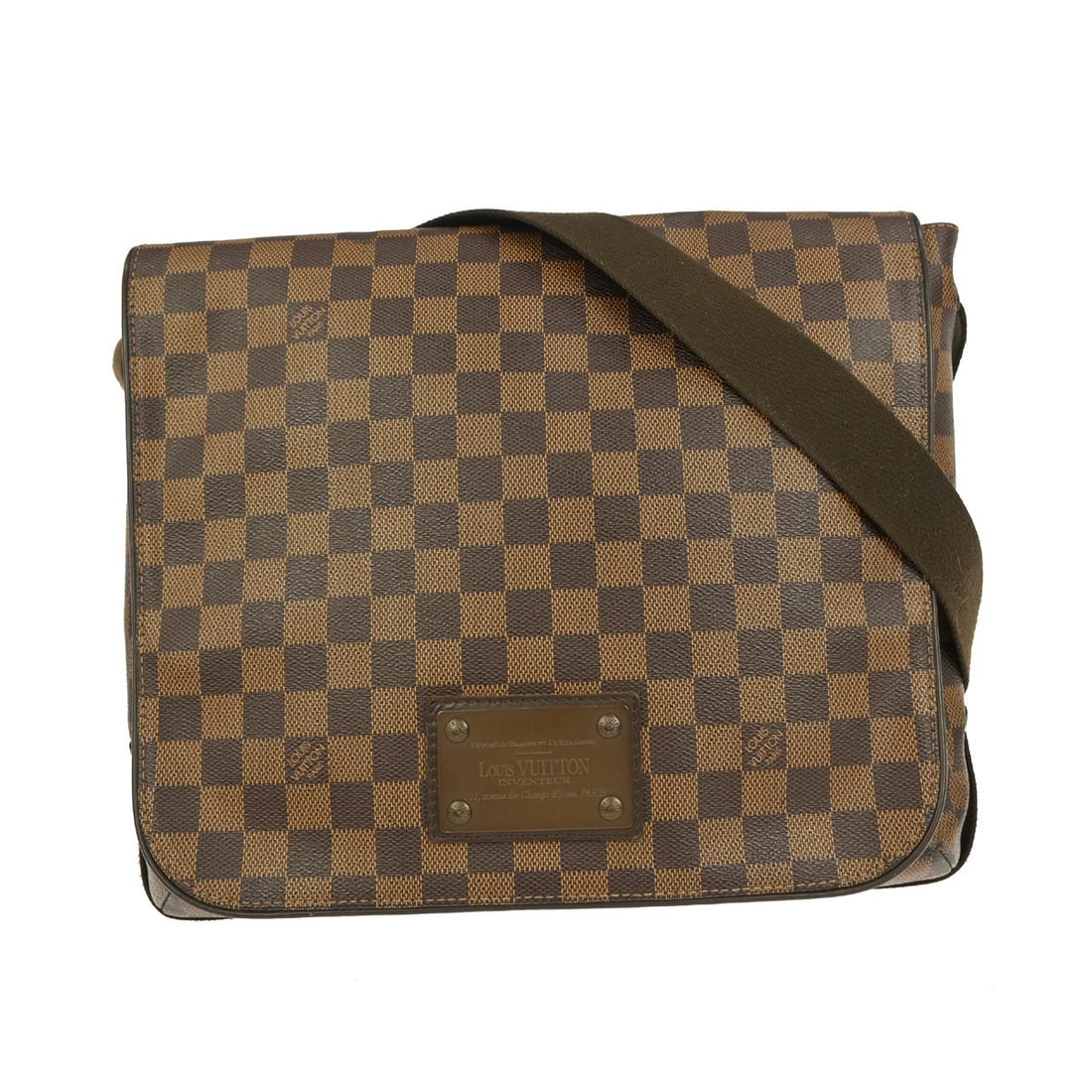 Louis Vuitton Damier Brooklyn MM Brown Canvas Shoulder Bag N51211: Louis Vuitton Damier Brooklyn MM Brown Canvas Shoulder Bag N51211 This Louis Vuitton Brooklyn MM shoulder bag is crafted from durable Damier canvas in brown with leather shoulder strap detailing. It f