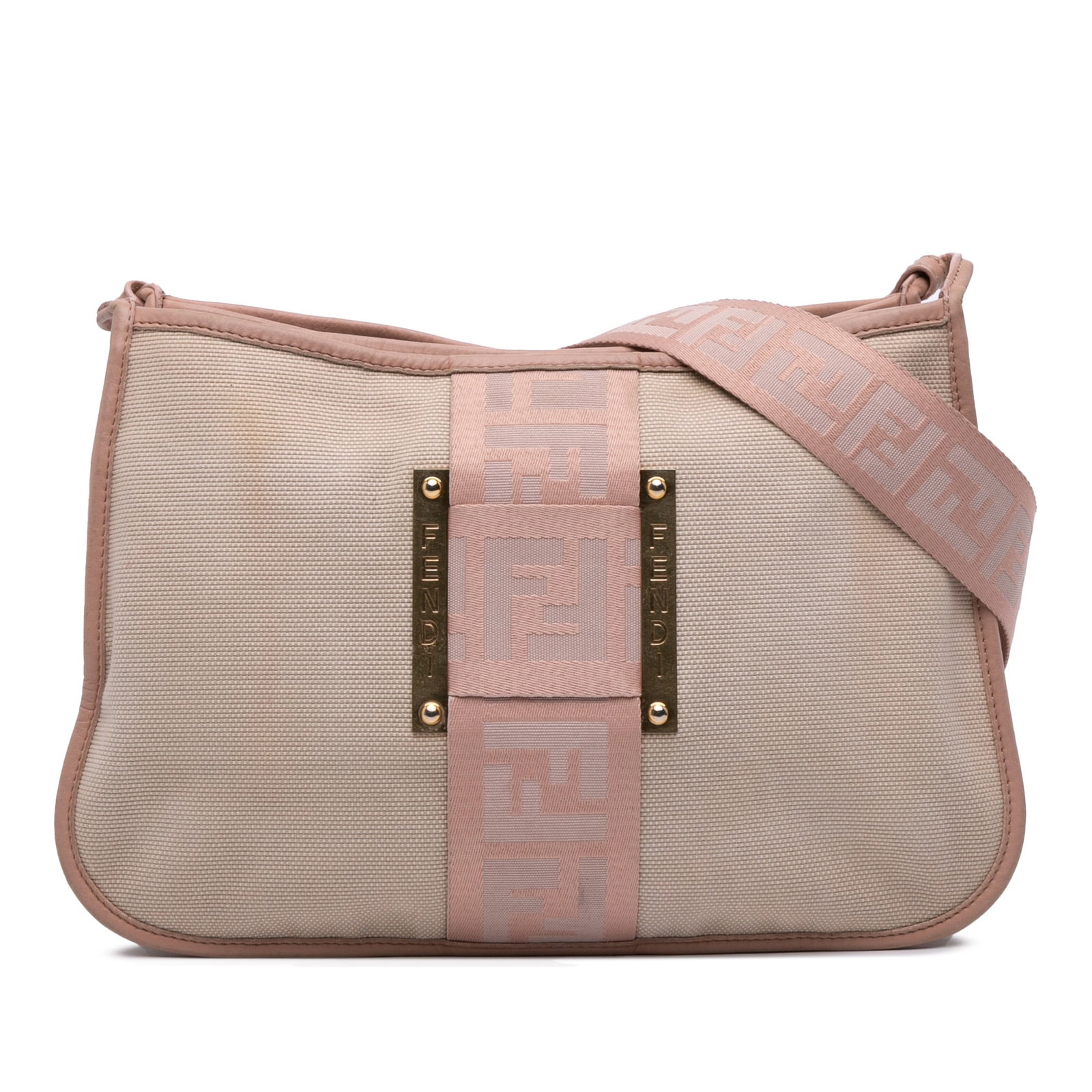 Fendi Canvas Zucca Crossbody Bag with Leather Trim (1 of 11)
