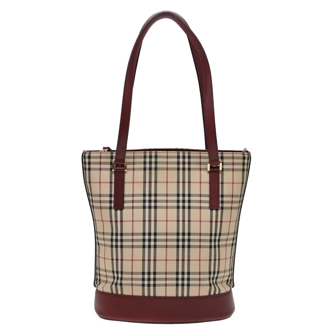 Canvas and Leather Beige Tote Bag Burberry Nova Check 21cm x 26cm: Canvas and Leather Beige Tote Bag Burberry Nova Check 21cm x 26cm This Burberry Nova Check Tote features the iconic beige canvas with leather accents, designed for women. The tote offers a spacious ma