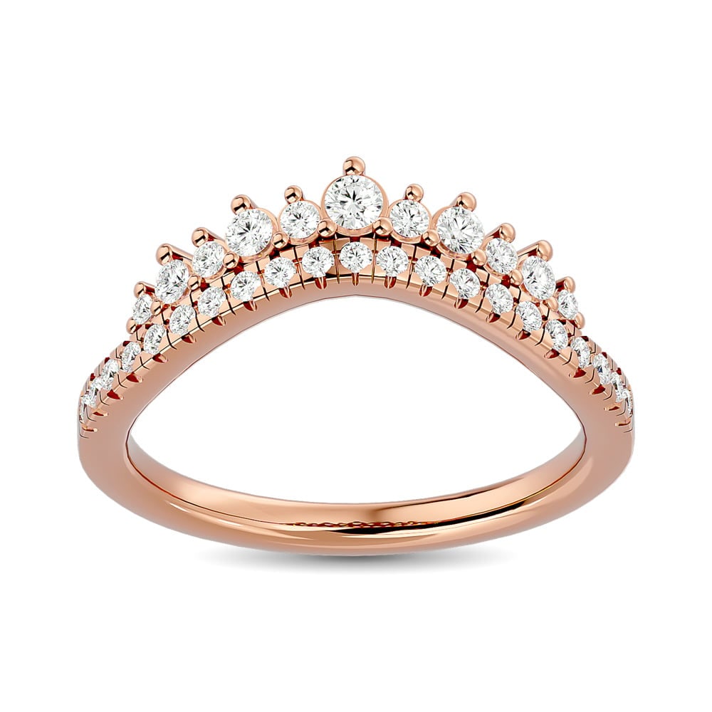 Diamond 1/3 Ct.tw Band in 14K Rose Gold: Diamond 1/3 Ct.tw Band in 14K Rose Gold 14k Rose Gold Stone Color: G-h Stone Clarity: I1 Each ring is presented in standard size 6.5. Complimentary resizing is available between sizes 510 (in 1/4 incr