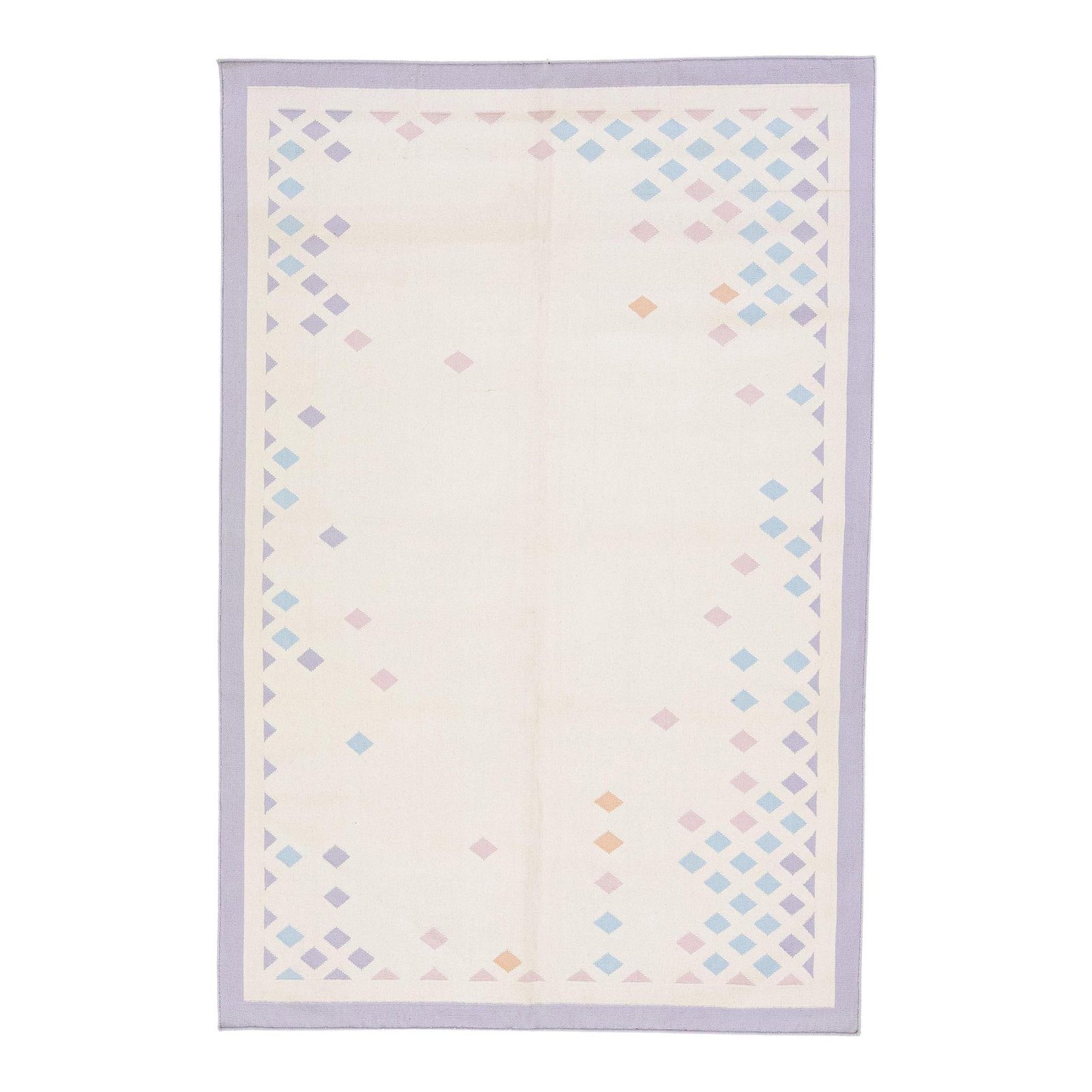 Vintage Kilim Handmade Wool Rug 6'0 x 9'0 Geometric Design: Vintage Kilim Handmade Wool Rug 6'0 x 9'0 Geometric Design Add a touch of elegance to your space with this stunning vintage Kilim rug. Handcrafted from high-quality wool, this Mid-Century piece featur