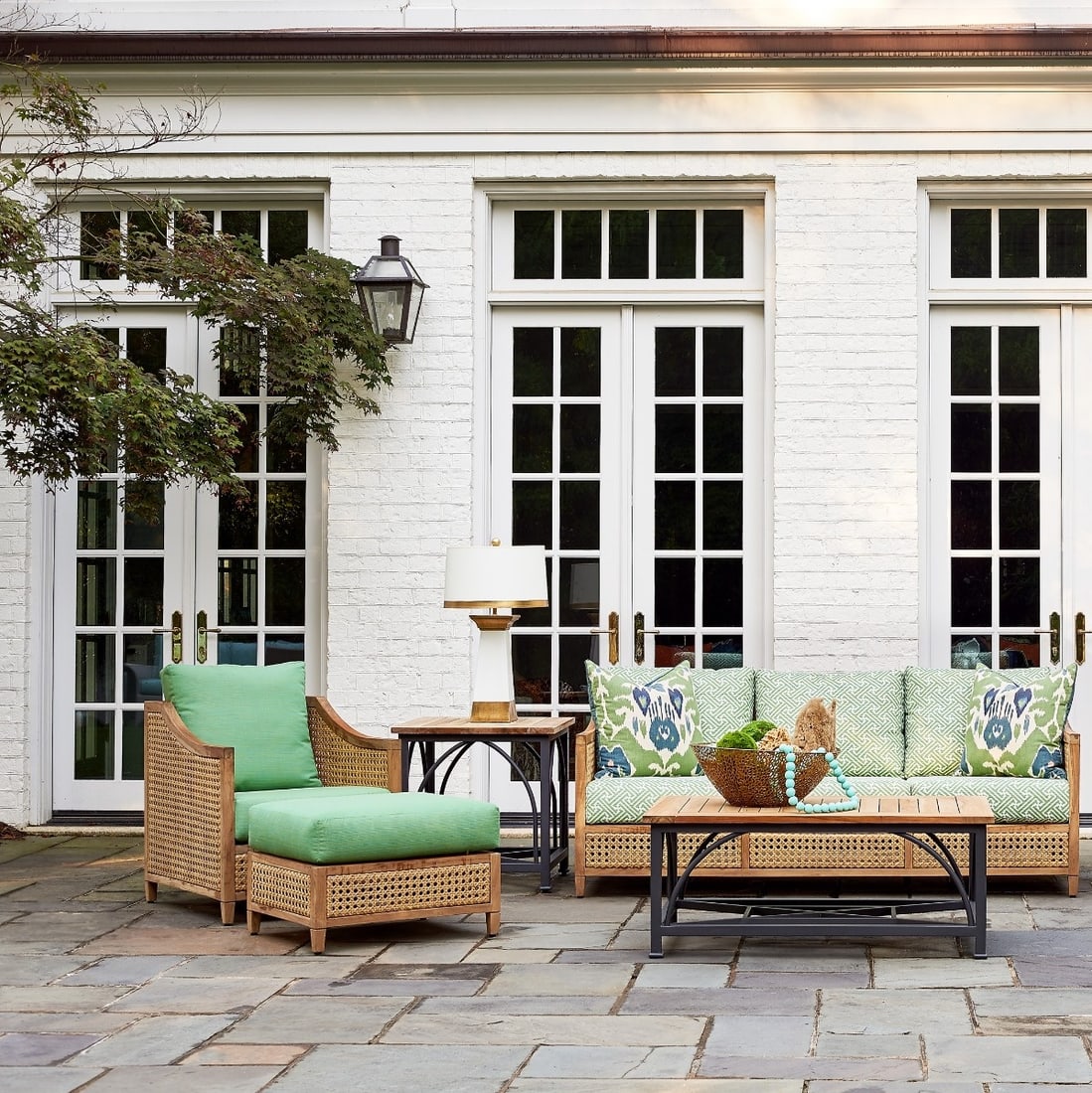 Jupiter Woodbridge Natural Teak Rectangle Ottoman 18H 28W 22D (1 of 5)