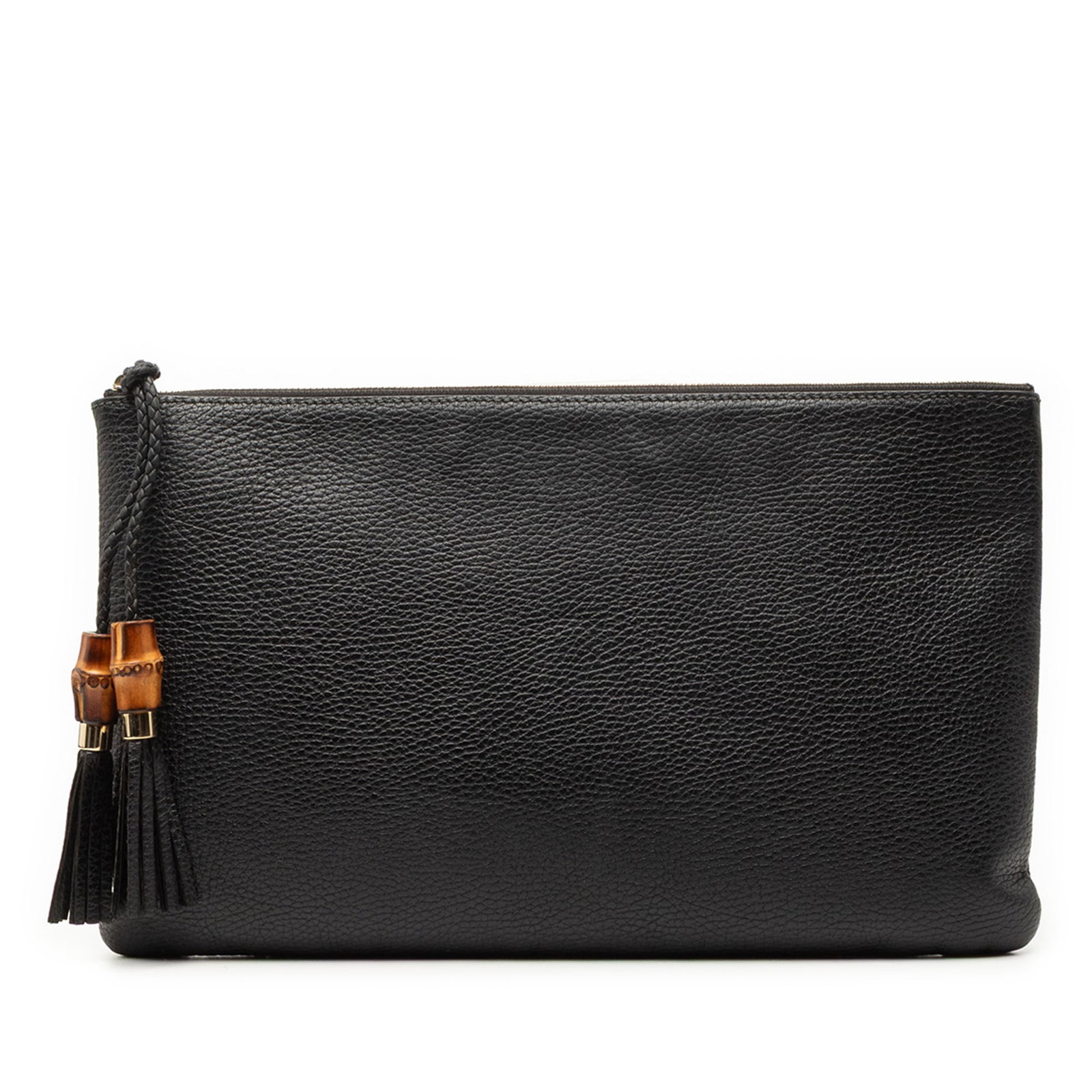 Black Leather Bamboo Tassel Clutch Bag by Gucci (1 of 7)