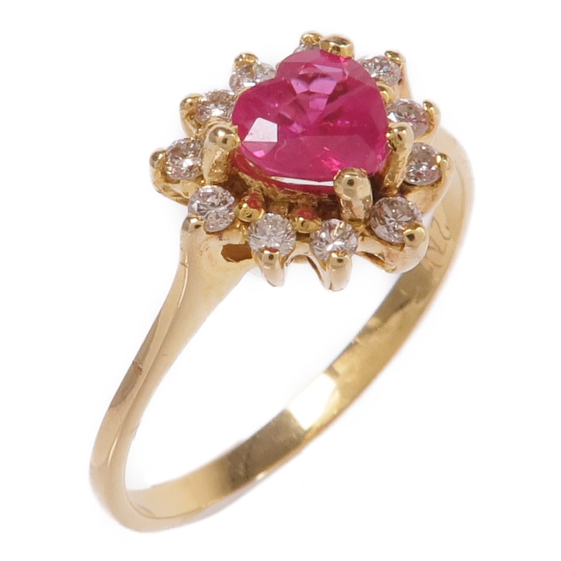 Ruby Diamond Ring in 18K Yellow Gold Size 6.25 (1 of 8)