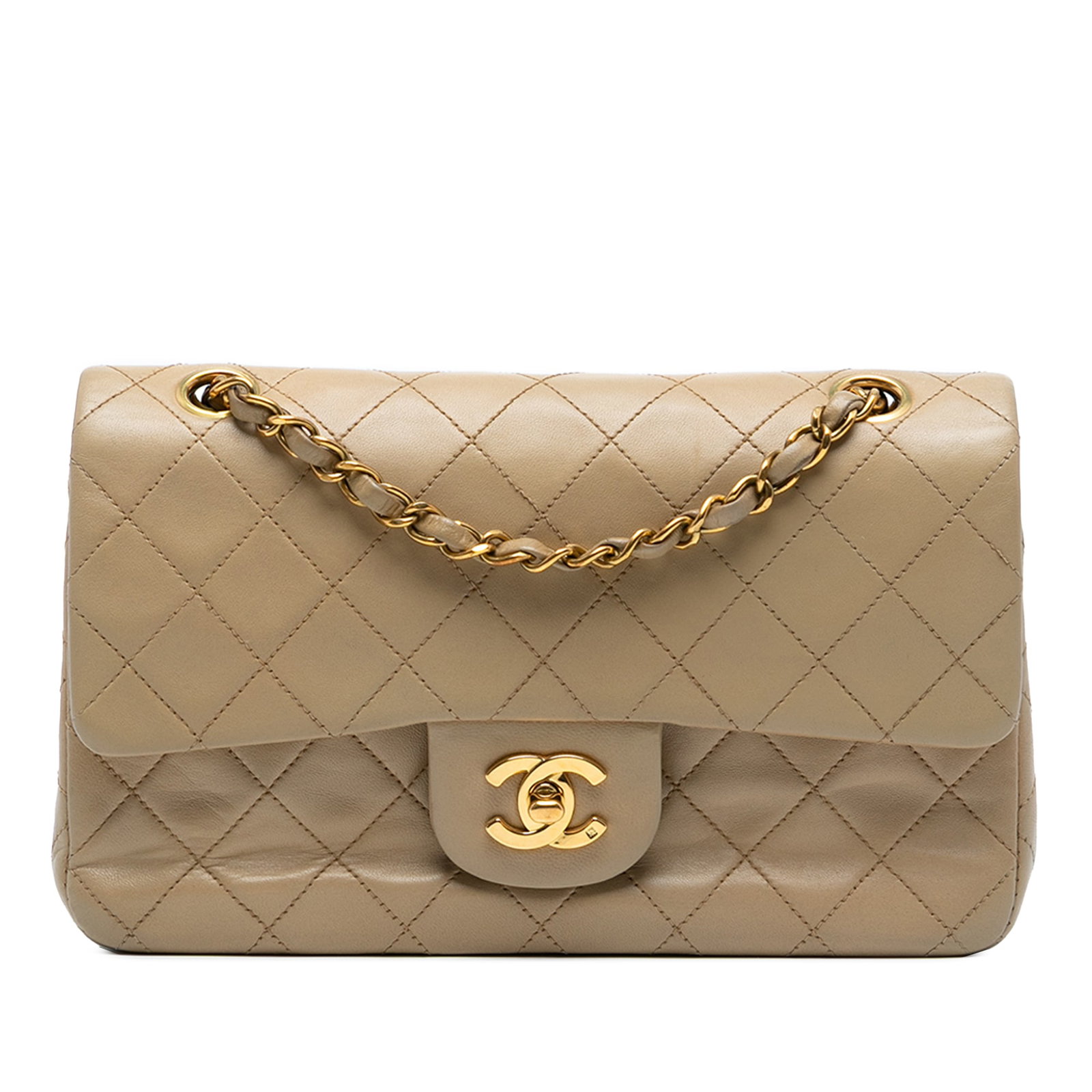 Brown Chanel Small Double Flap Quilted Lambskin Shoulder Bag (1 of 8)