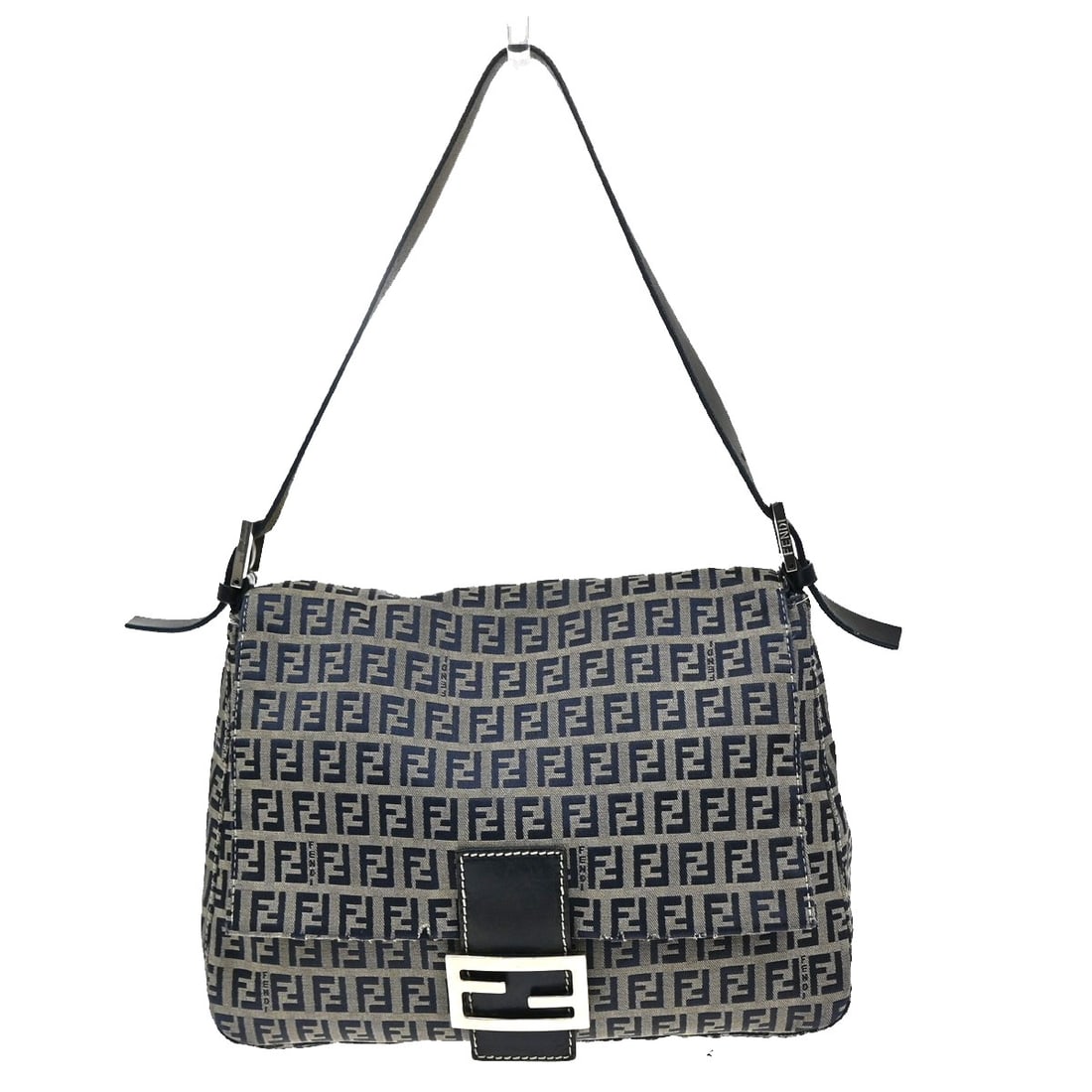 Fendi Mamma Baguette navy Zucca canvas shoulder bag (1 of 15)