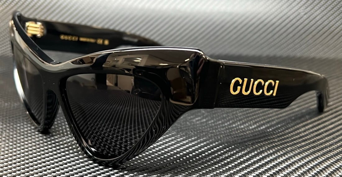 Gucci GG1294S 001 Black Grey Women's Sunglasses with Authenticity Certificate: Gucci GG1294S 001 Black Grey Women's Sunglasses with Authenticity Certificate Elevate your style with these GUCCI GG1294S 001 Women's Sunglasses, featuring a sleek black frame and grey lenses. Perfect
