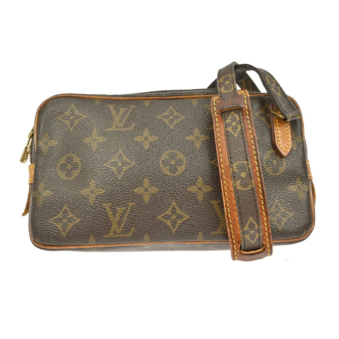 Louis Vuitton Monogram Marly Bandouliere Mini Crossbody Bag M51828: Louis Vuitton Monogram Marly Bandouliere Mini Crossbody Bag M51828 This Louis Vuitton Marly Bandouliere shoulder bag features the iconic Monogram pattern on brown leather with a canvas lining. Designe