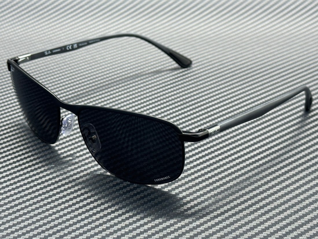 Ray-Ban Chromance RB3671CH Black Metal 60mm Polarized Aviator Sunglasses (1 of 4)