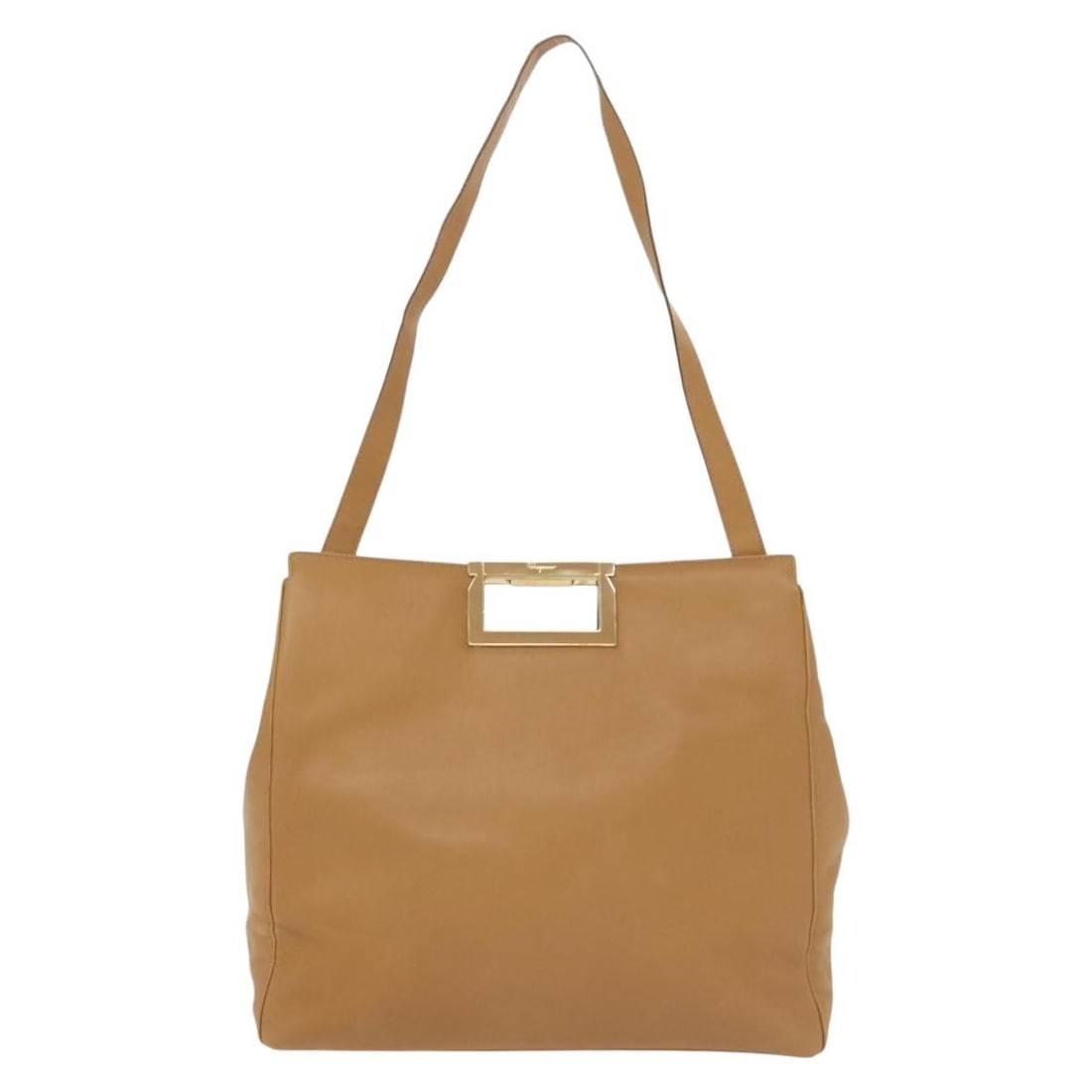 Leather Shoulder Bag by Salvatore Ferragamo in Beige: Leather Shoulder Bag by Salvatore Ferragamo in Beige This beige leather shoulder bag from Salvatore Ferragamo is designed for women and crafted in Italy. It features a spacious interior with pockets a