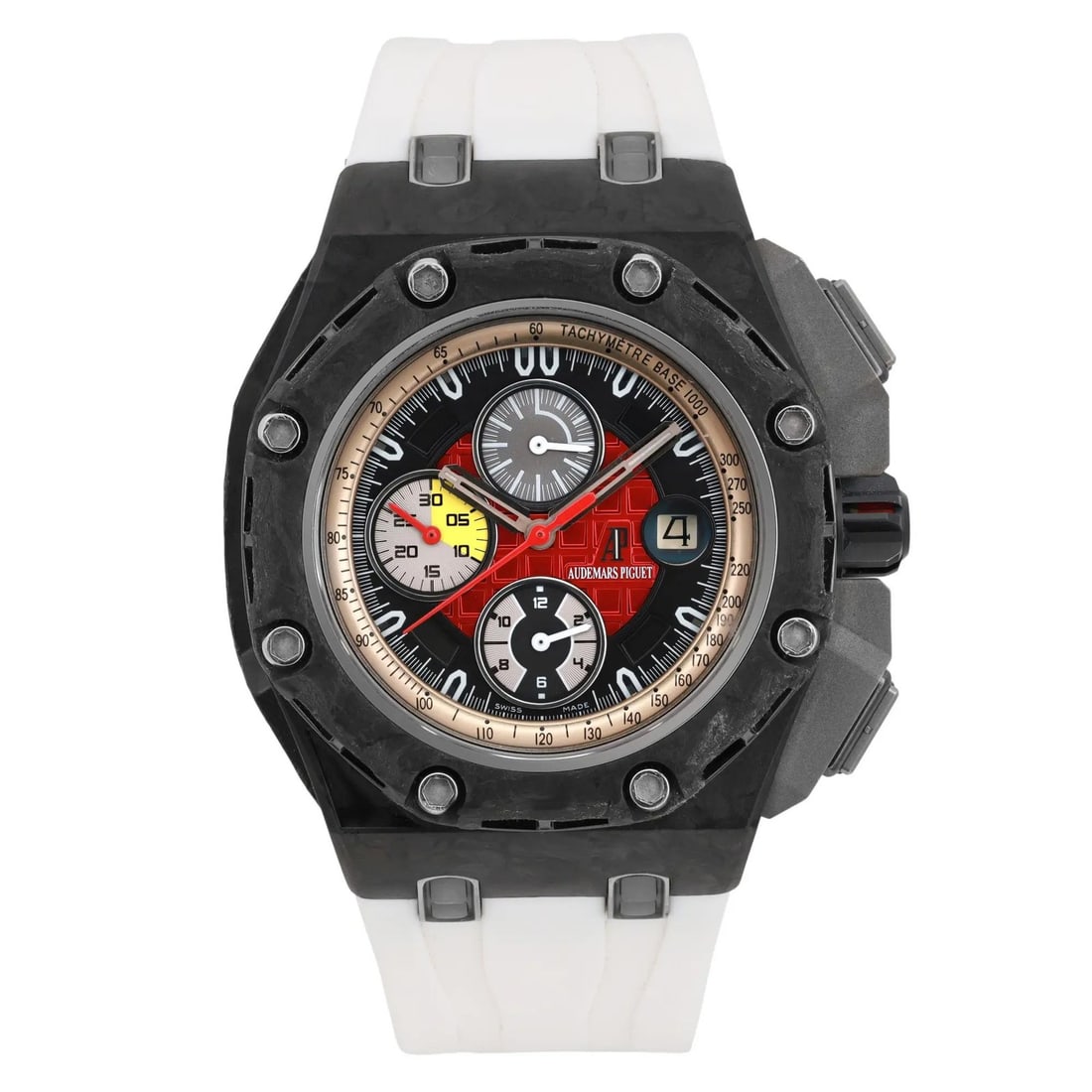 Audemars Piguet Royal Oak Offshore Grand Prix Black Dial Men's Watch 26290IO: Audemars Piguet Royal Oak Offshore Grand Prix Black Dial Men's Watch 26290IO The Audemars Piguet Royal Oak Offshore Grand Prix is a luxurious men's wristwatch featuring a striking black dial and a rob