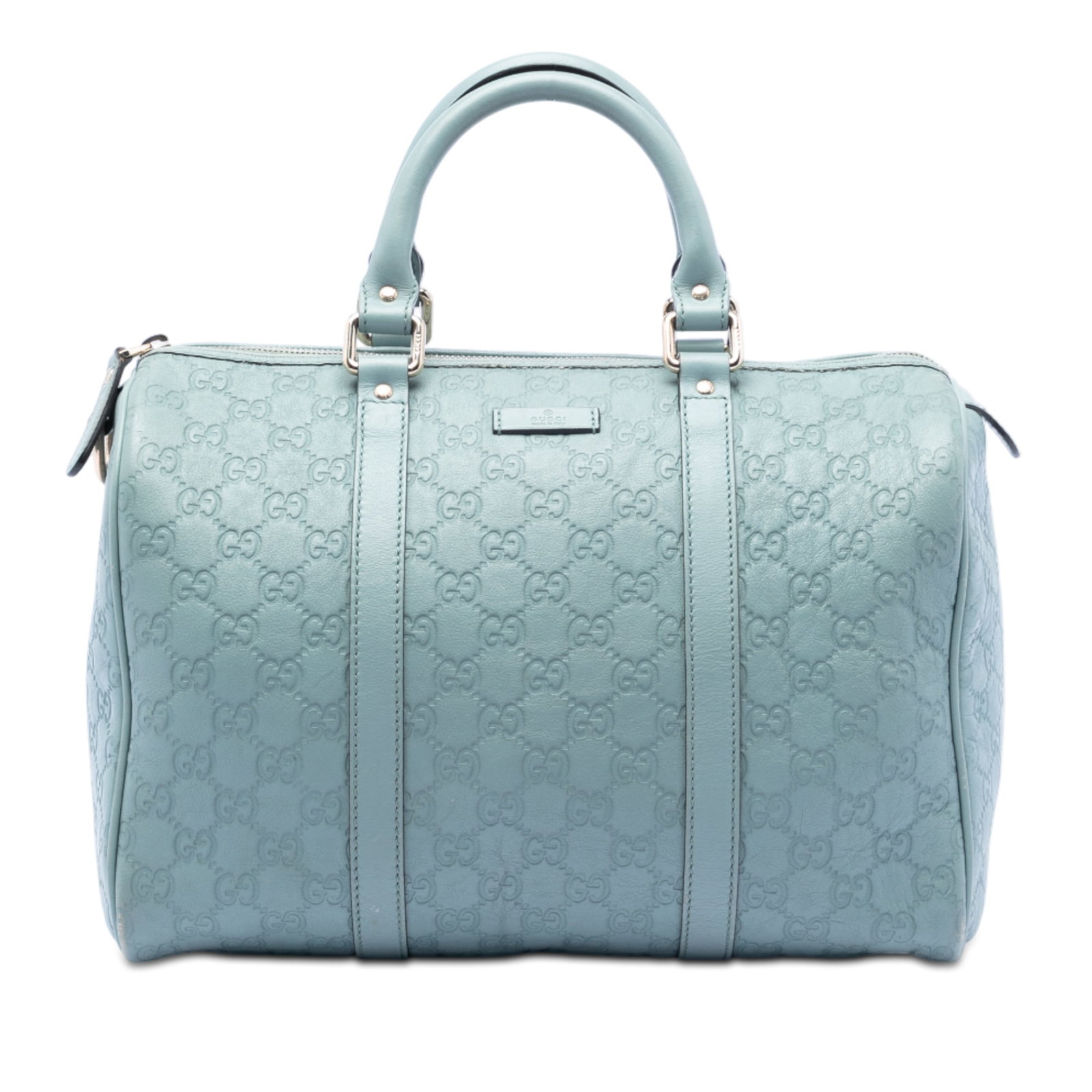Gucci Joy Boston Bag Medium Blue Embossed Leather Handbag (1 of 7)