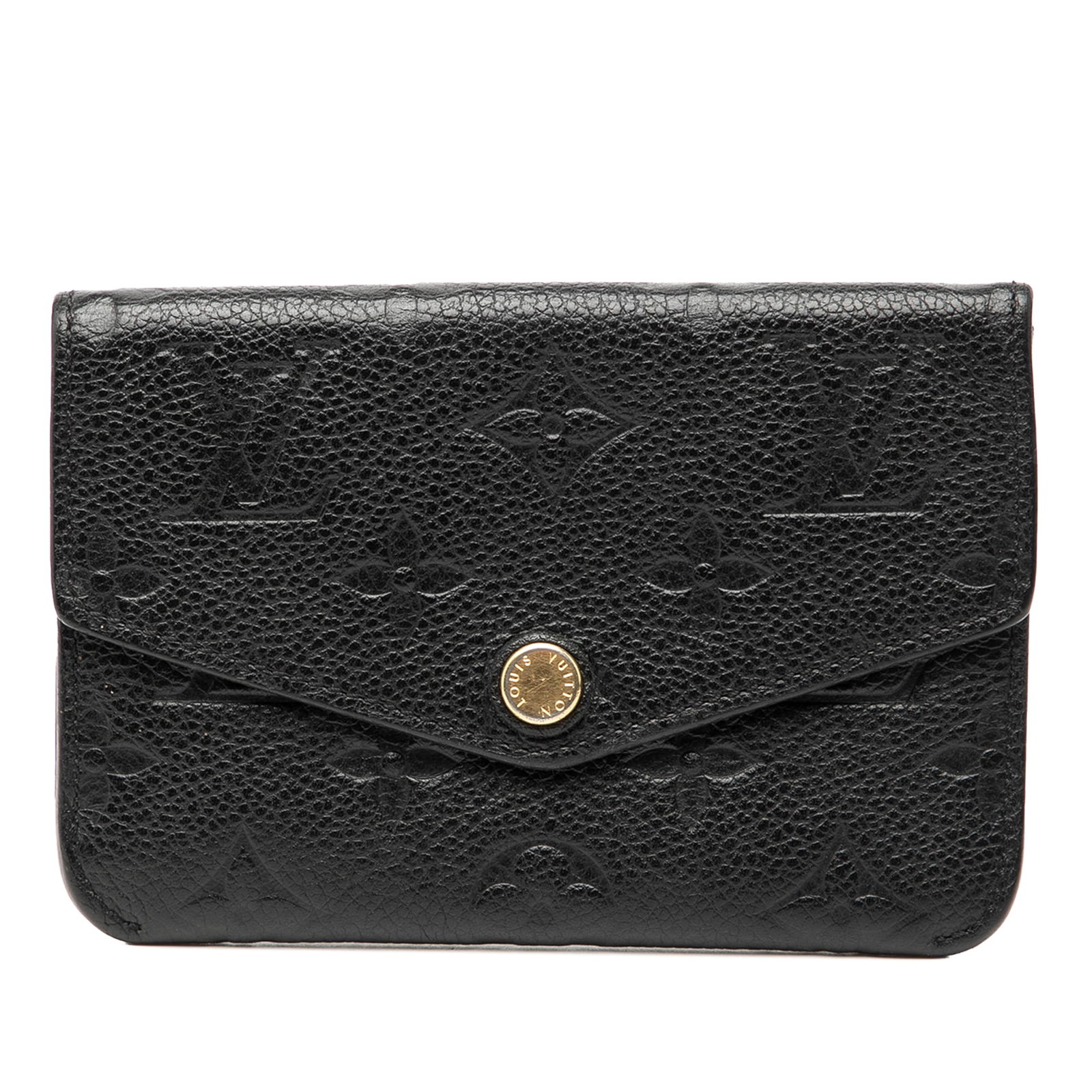 Monogram Empreinte Leather Key Holder Pouch by Louis Vuitton: Monogram Empreinte Leather Key Holder Pouch by Louis Vuitton This Louis Vuitton Monogram Empreinte Key Pouch is crafted from embossed leather and features a top flap with snap closure, an exterior bac