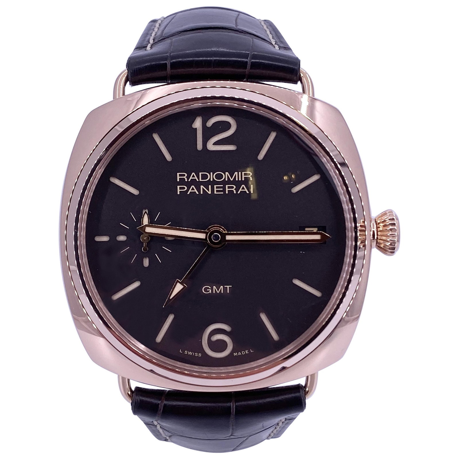Panerai Radiomir PAM 421 3 Days GMT 18K Rose Gold Luxury Watch (1 of 11)