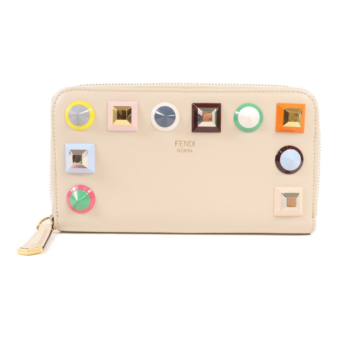 FENDI GHW White Calfskin Long Wallet Made in Italy: FENDI GHW White Calfskin Long Wallet Made in Italy Elevate your accessory collection with this Fendi Zipper Long Wallet, crafted from luxurious white calfskin leather. This stylish around long wallet