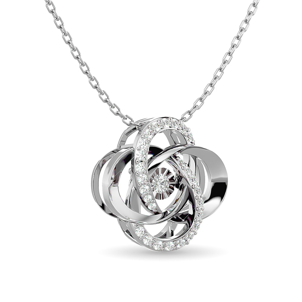 Diamond Shimmering Pendant 1/4 Ct.tw in 10K White Gold: Diamond Shimmering Pendant 1/4 Ct.tw in 10K White Gold 10k White Gold Stone Color: Gh Stone Clarity: I1 Unless otherwise specified, pendants that include a chain are paired with our standard 18-inch l