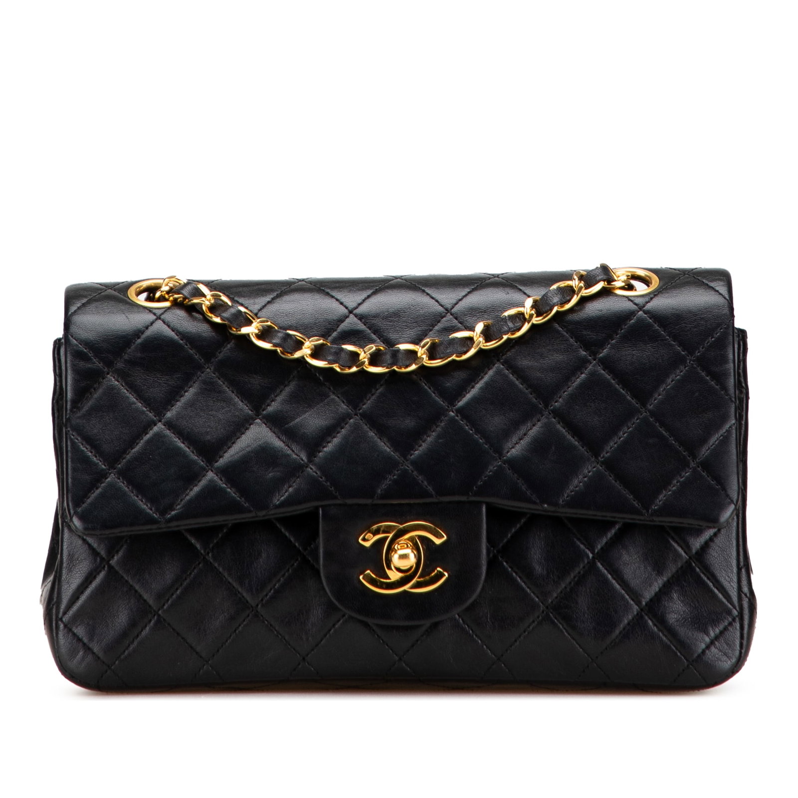 Chanel Small Classic Lambskin Double Flap Black Shoulder Bag (1 of 11)