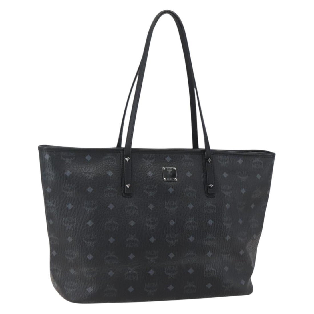 MCM Vicetos Black and Gold PVC Tote Bag from Korea: MCM Vicetos Black and Gold PVC Tote Bag from Korea This MCM Logogram Vicetos tote bag features a durable PVC leather exterior in black and gold. Designed with ample space, it measures approximately 34