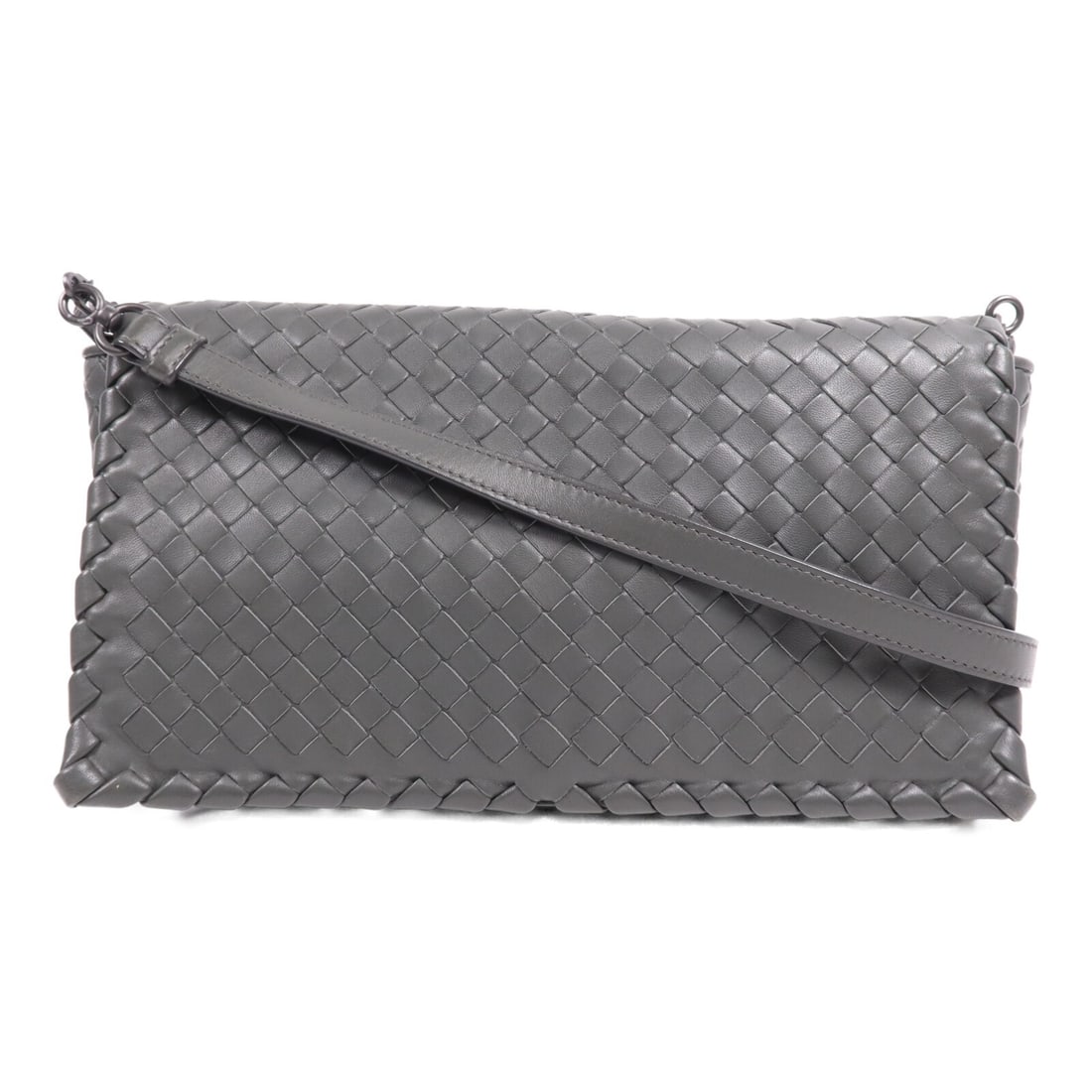 BOTTEGA VENETA Olimpia Gray Calfskin Leather Shoulder Bag (1 of 15)