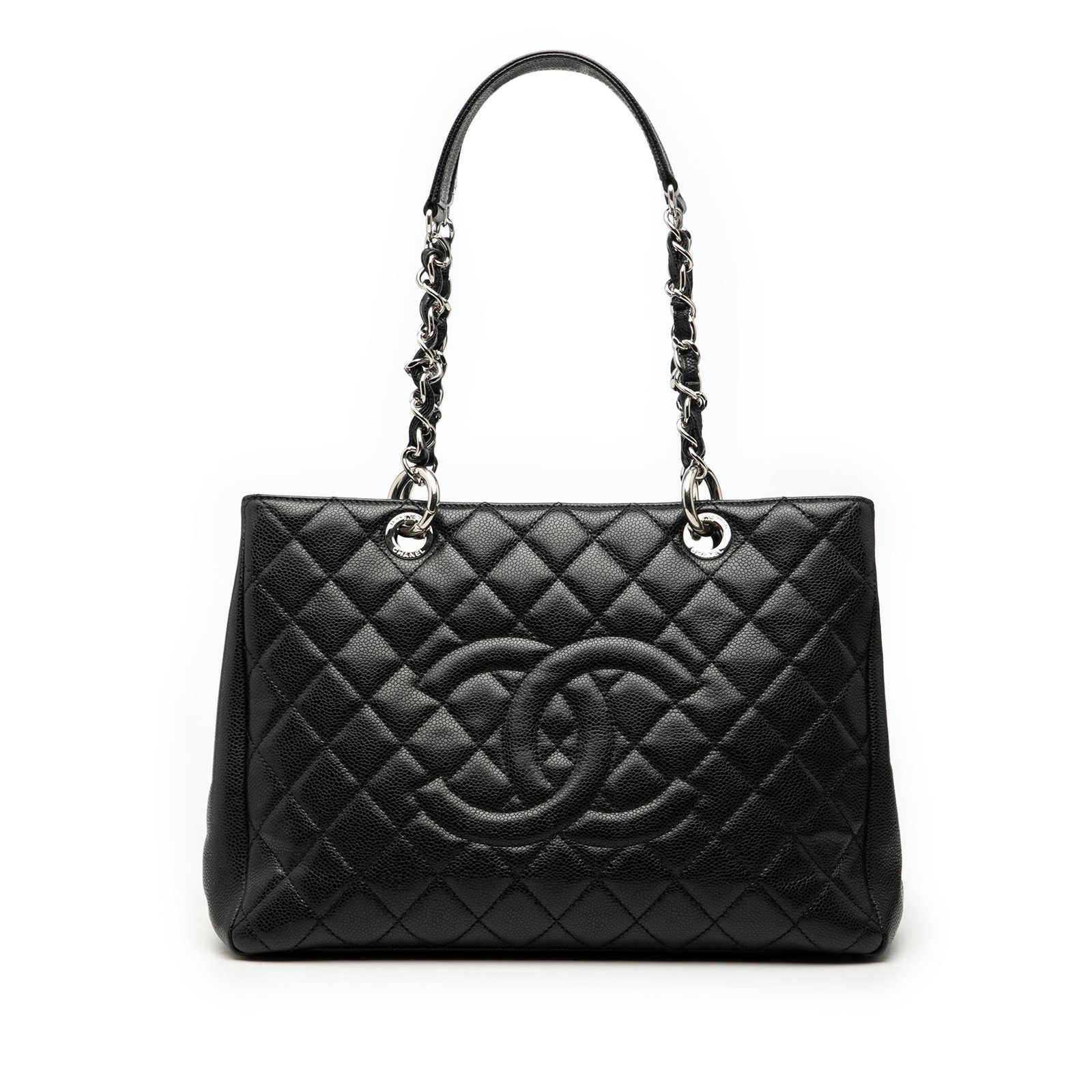 Chanel Black Quilted Caviar Leather Grand Shopping Tote Shoulder Bag (1 of 8)