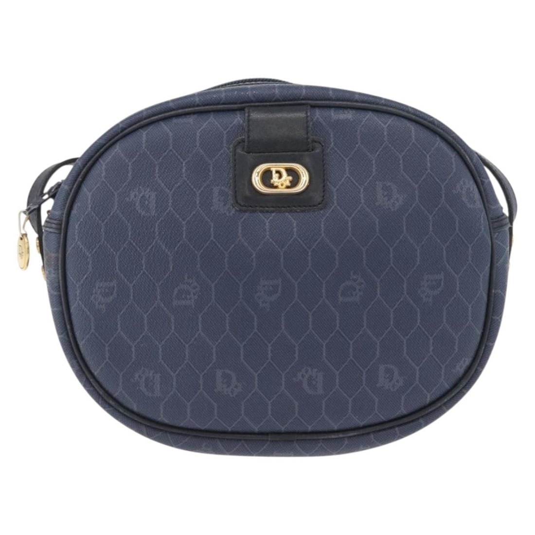 Dior Honeycomb Pattern Navy Canvas Vintage Shoulder Bag France (1 of 18)