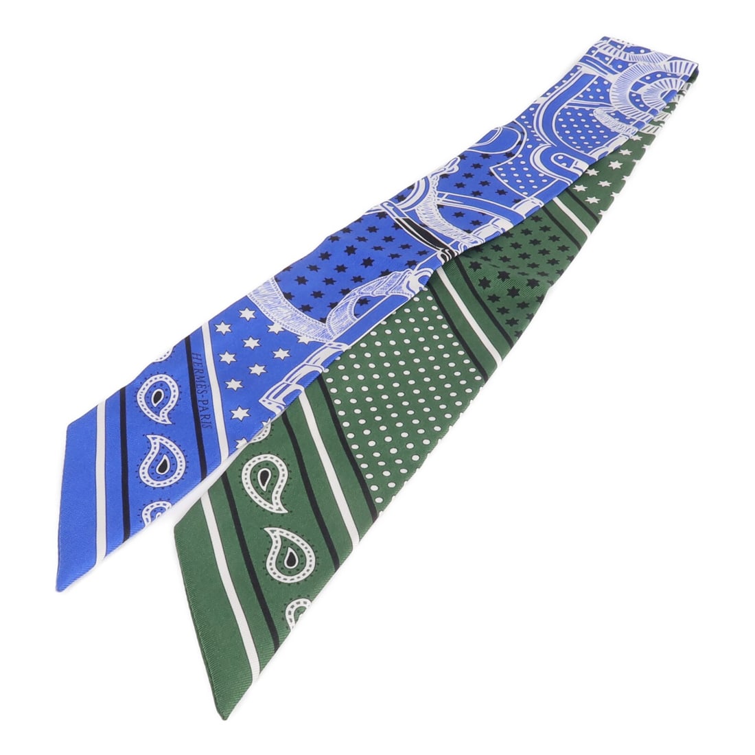 Hermes Silk Twilly Blue and Green Women's Fashion Scarf: Hermes Silk Twilly Blue and Green Women's Fashion Scarf This Hermes Twilly scarf is crafted from silk and features a blue and green color palette. Designed for women, it offers a classic style suitabl