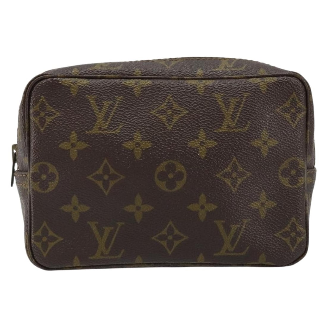 Monogram Canvas Toiletry Bag Louis Vuitton Trousse Unisex Brown 18cm: Monogram Canvas Toiletry Bag Louis Vuitton Trousse Unisex Brown 18cm This Louis Vuitton Trousse Toilette features the signature Monogram canvas in brown and is designed for unisex use. The toiletry po