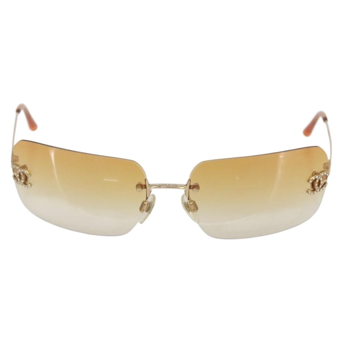 Metal Frame Chanel Logo CC Womens Sunglasses Orange (1 of 10)