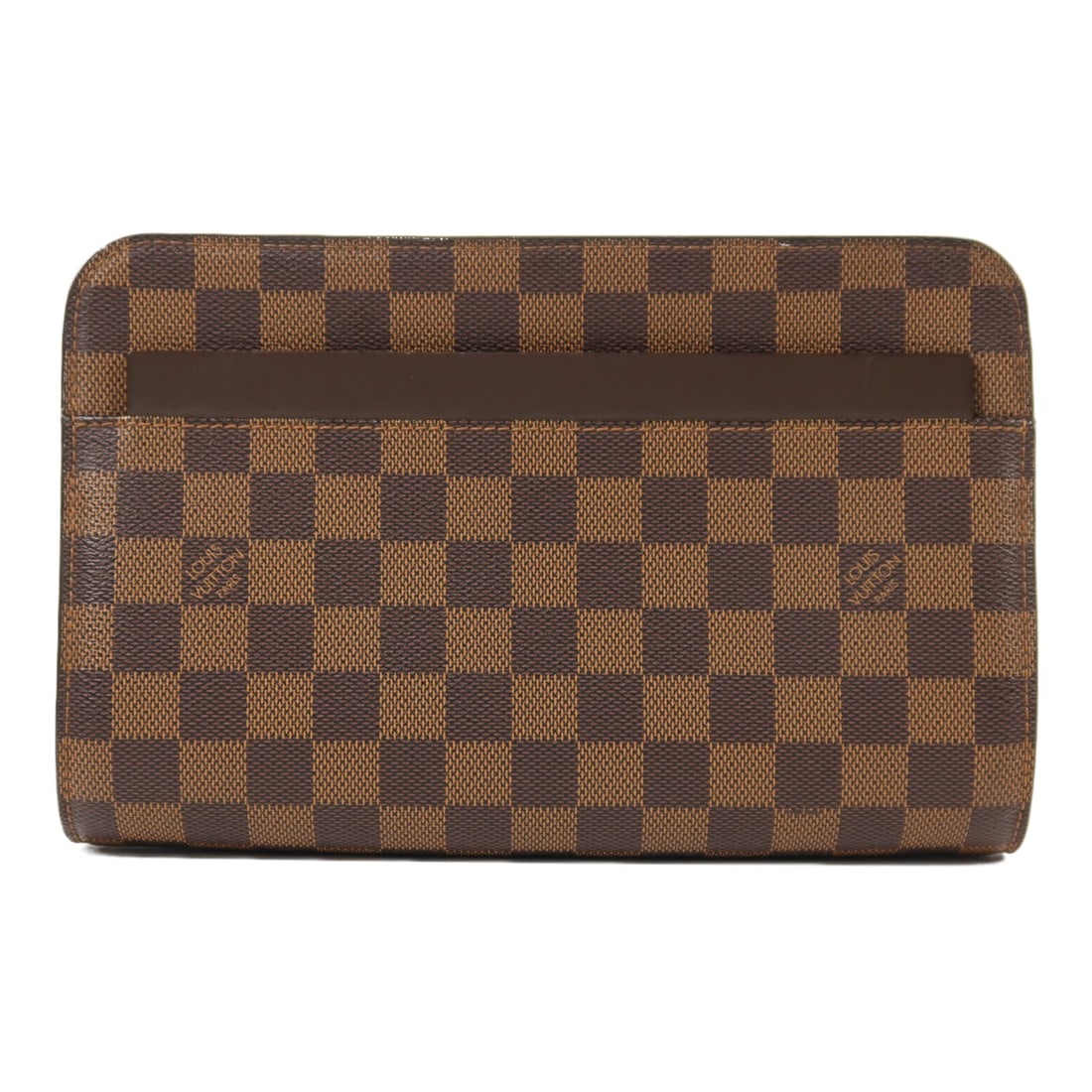 Saint Louis Brown Clutch by Louis Vuitton Damier Ebene N51993 Gold Hardware (1 of 14)