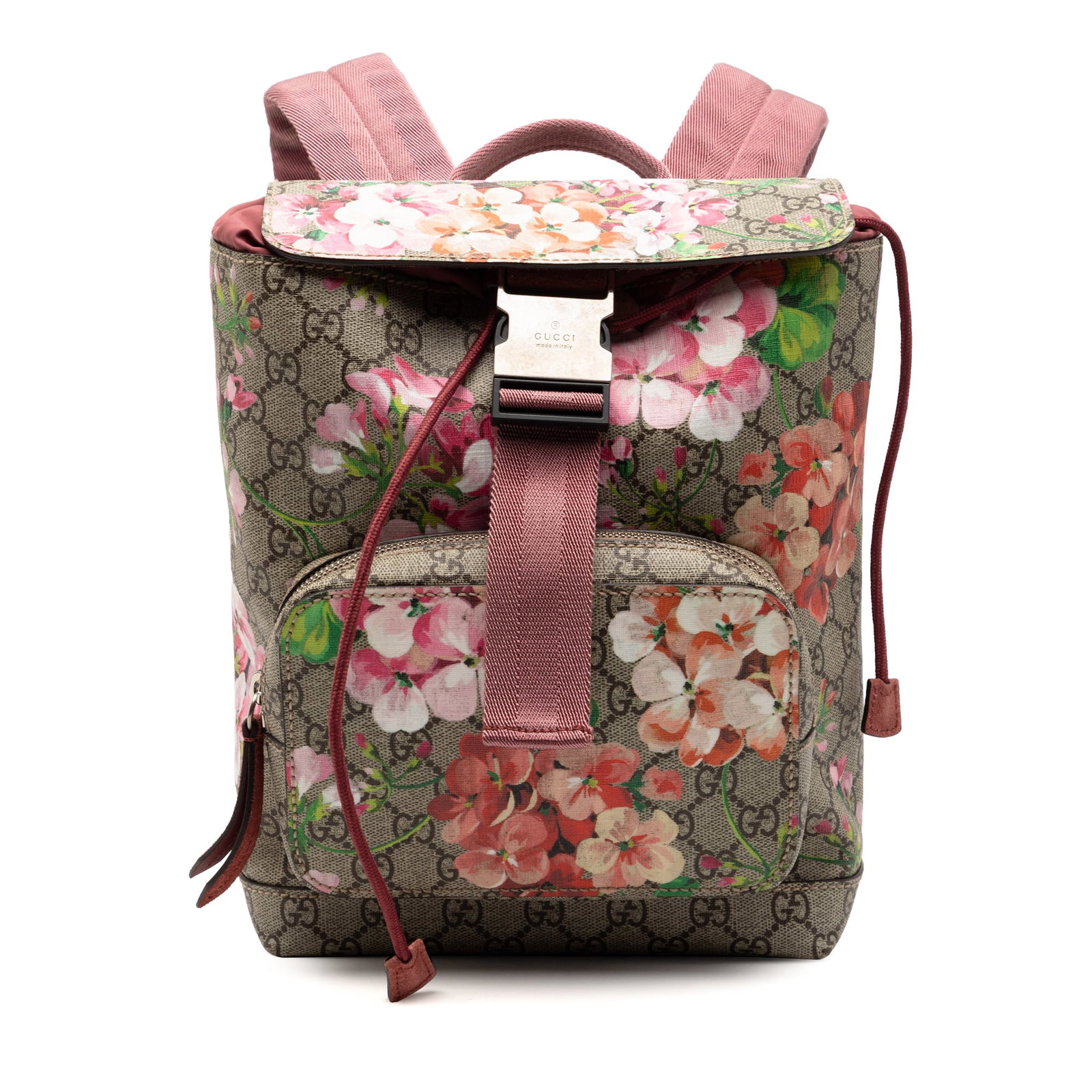Gucci GG Supreme Blooms Floral Canvas Small Buckle Backpack (1 of 8)