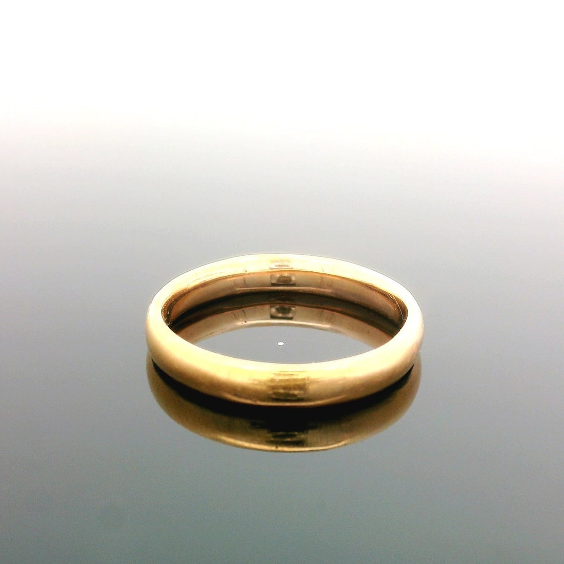 Unisex Vintage 18k Rosy Yellow Gold 3.1mm Polished Wedding Band Ring (1 of 4)