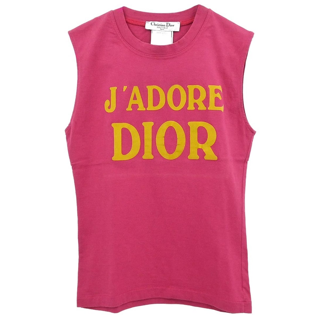 Dior Pink Cotton Logo Tank Top Size 36 Sleeveless (1 of 10)