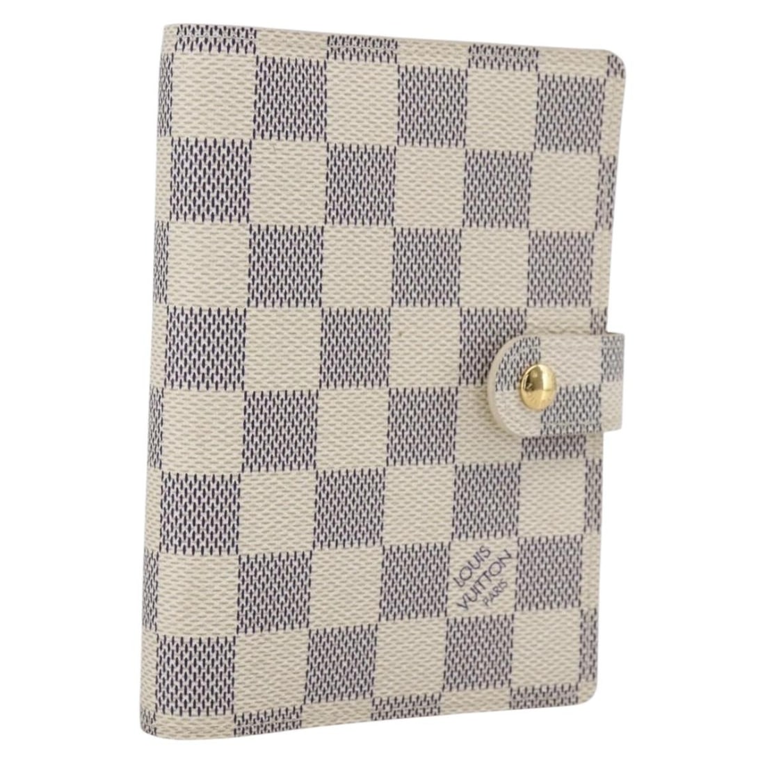 Louis Vuitton Damier Azur Canvas Agenda PM R20706 Day Planner Cover: Louis Vuitton Damier Azur Canvas Agenda PM R20706 Day Planner Cover This Louis Vuitton Damier Azur Agenda PM is a sophisticated day planner cover crafted from signature Damier Azur canvas. Made in Spa