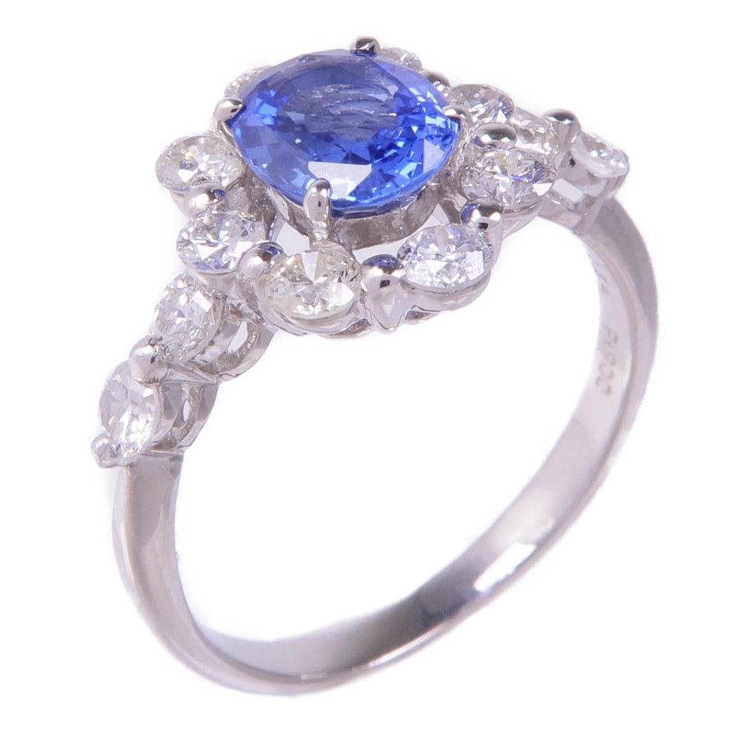 Sapphire Diamond Ring in Pt900 Platinum Size 5.5 Jewelry (1 of 8)