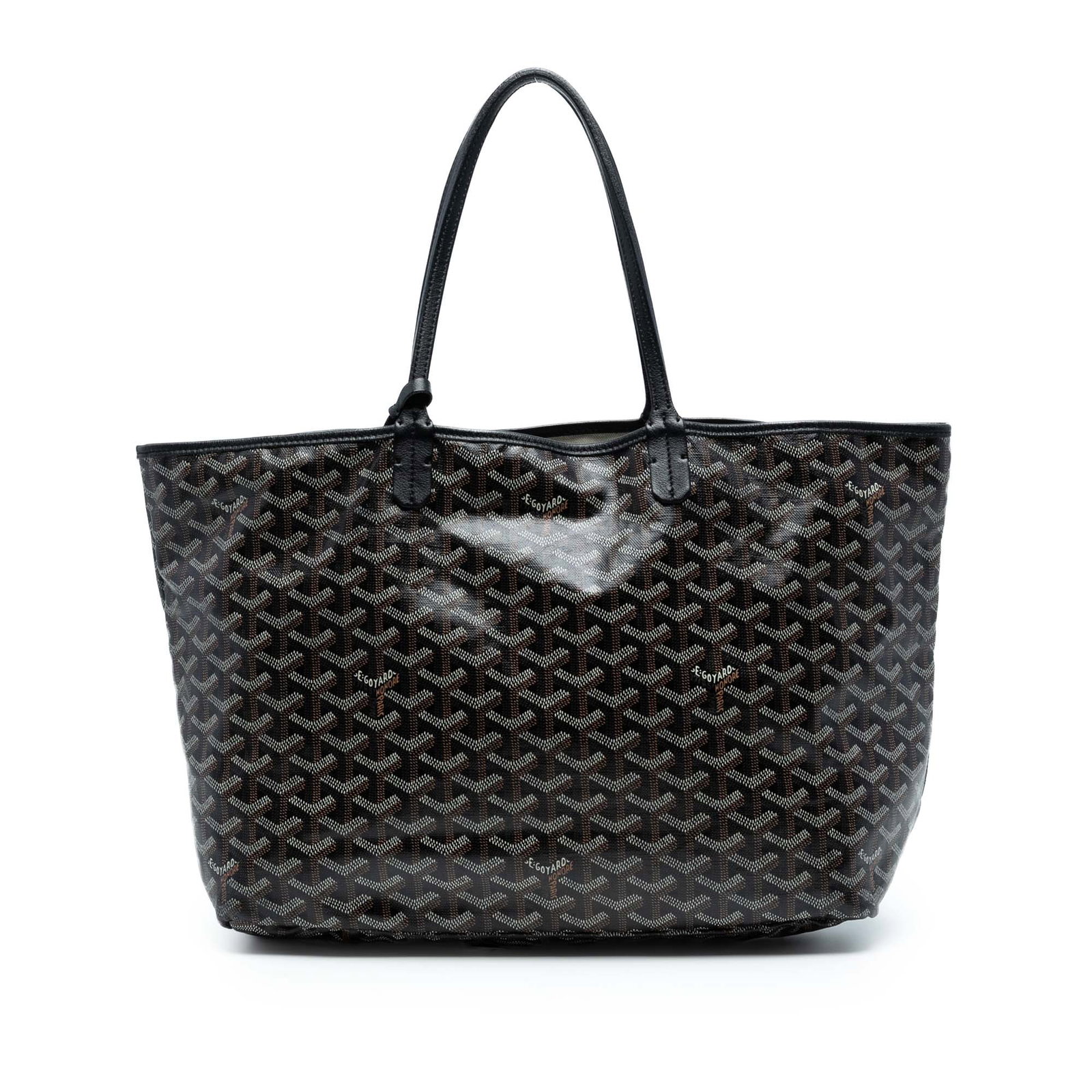 Goyard Saint Louis GM Black Coated Canvas Bag with Leather Trim (1 of 8)