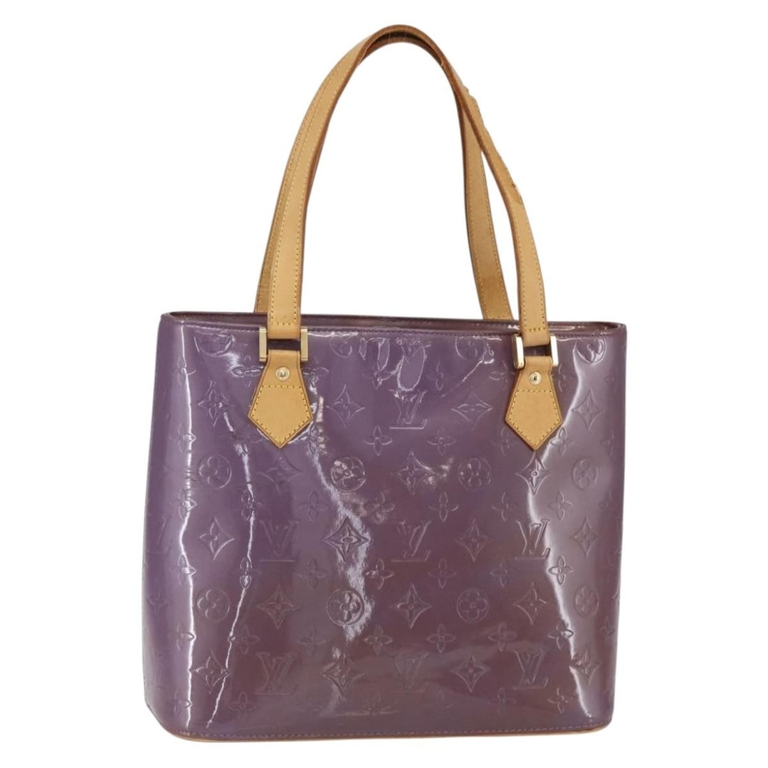 LOUIS VUITTON Monogram Vernis Houston Hand Bag Purple Patent Leather M91093 (1 of 18)