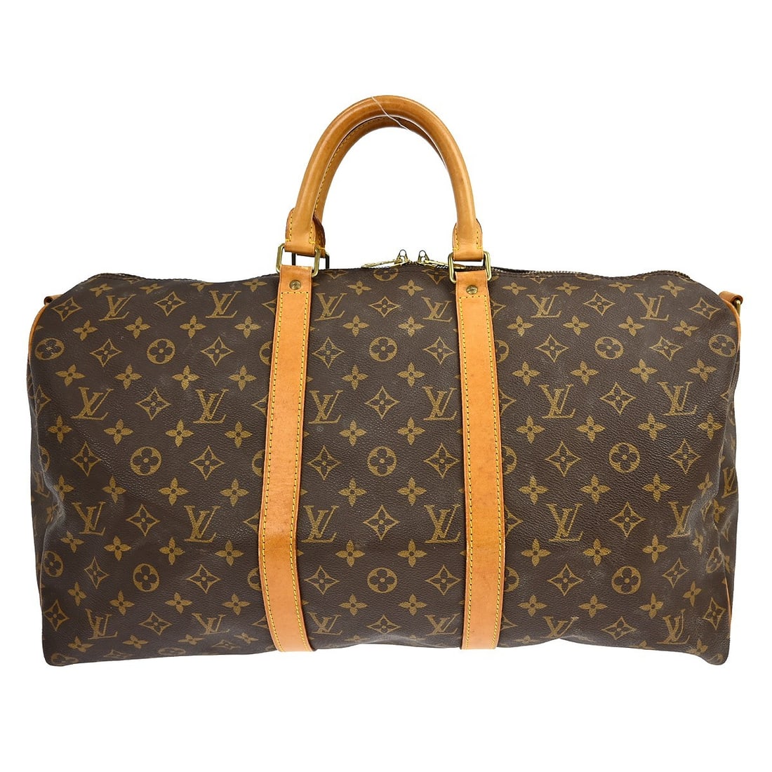 Louis Vuitton Keepall Bandouliere 50 Monogram Canvas Large Travel Bag: Louis Vuitton Keepall Bandouliere 50 Monogram Canvas Large Travel Bag This is a vintage Louis Vuitton Keepall Bandouliere 50 handbag crafted from the iconic monogram canvas with leather handles and st