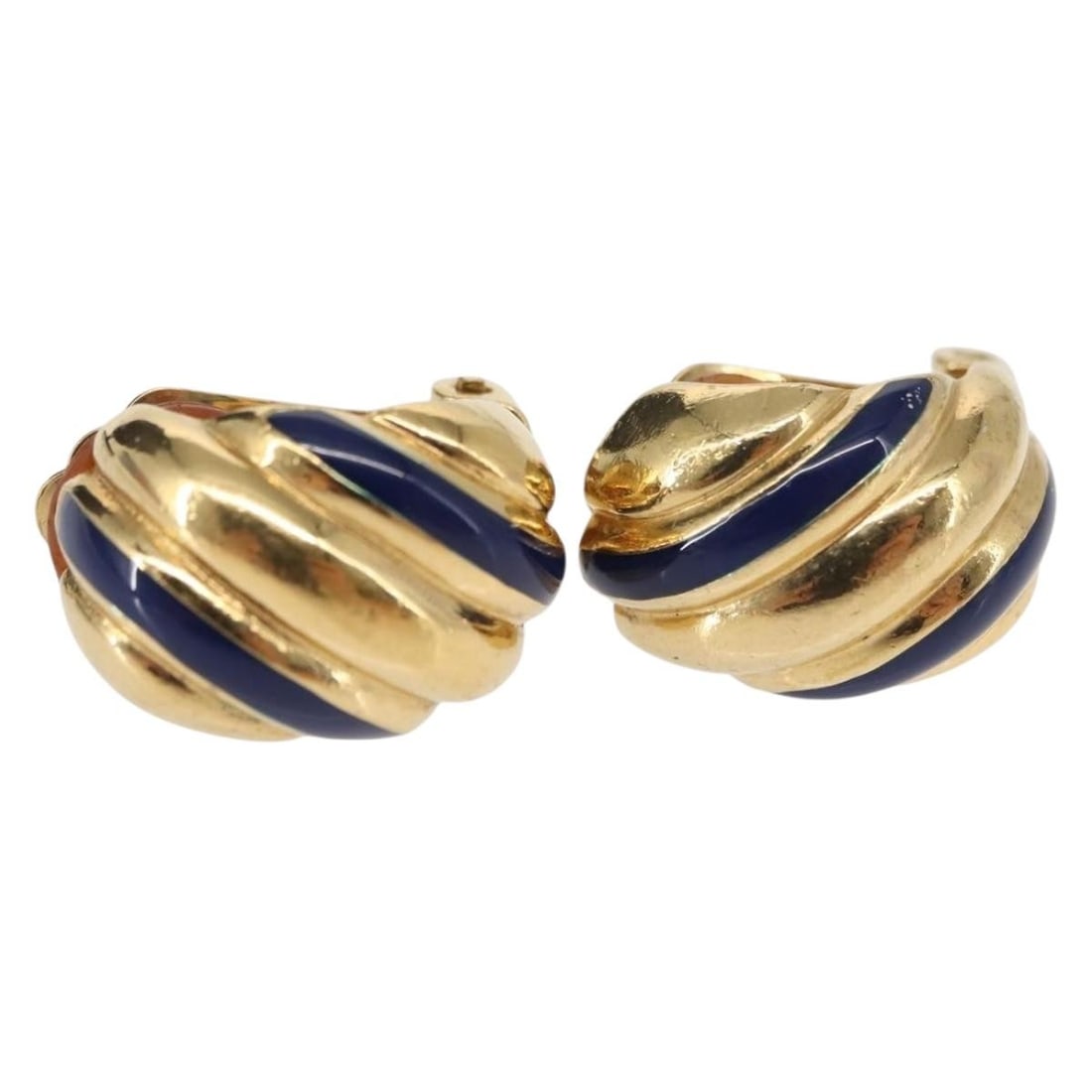 Christian Dior Gold Tone Metal Earrings Authentic Style (1 of 10)