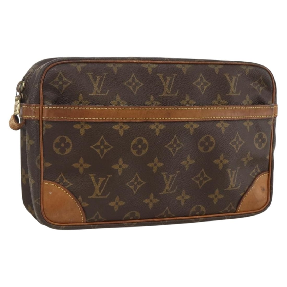 Louis Vuitton Compiegne 28 Monogram Canvas Clutch Bag M51845 France: Louis Vuitton Compiegne 28 Monogram Canvas Clutch Bag M51845 France This Louis Vuitton Compiegne 28 clutch bag features the iconic monogram canvas exterior and is designed for women. The bag is made i
