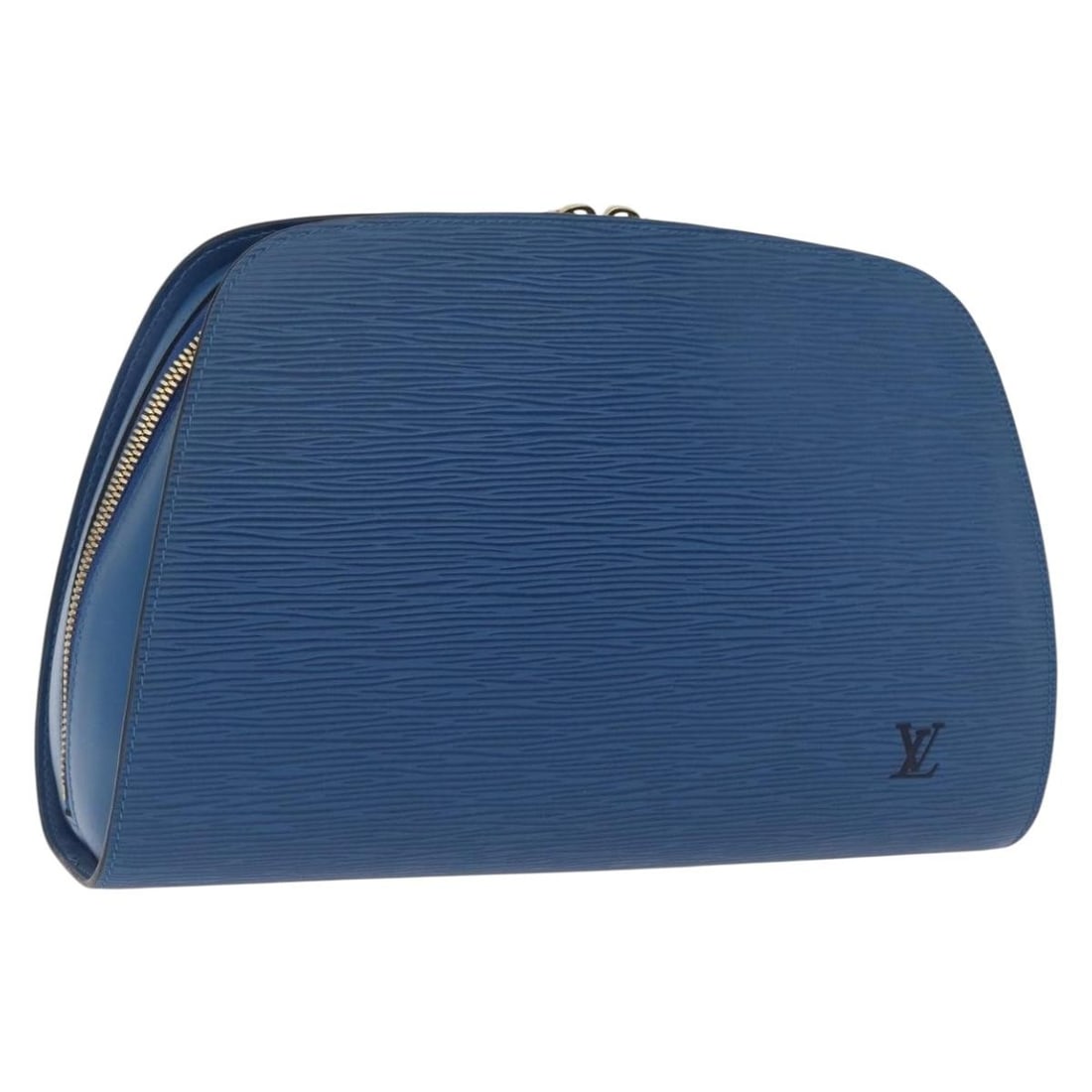 Blue Epi Leather Dauphine GM Pouch by Louis Vuitton M48435: Blue Epi Leather Dauphine GM Pouch by Louis Vuitton M48435 This Louis Vuitton Epi Dauphine GM pouch is crafted from signature blue Epi leather and features a spacious compartment suitable for daily es