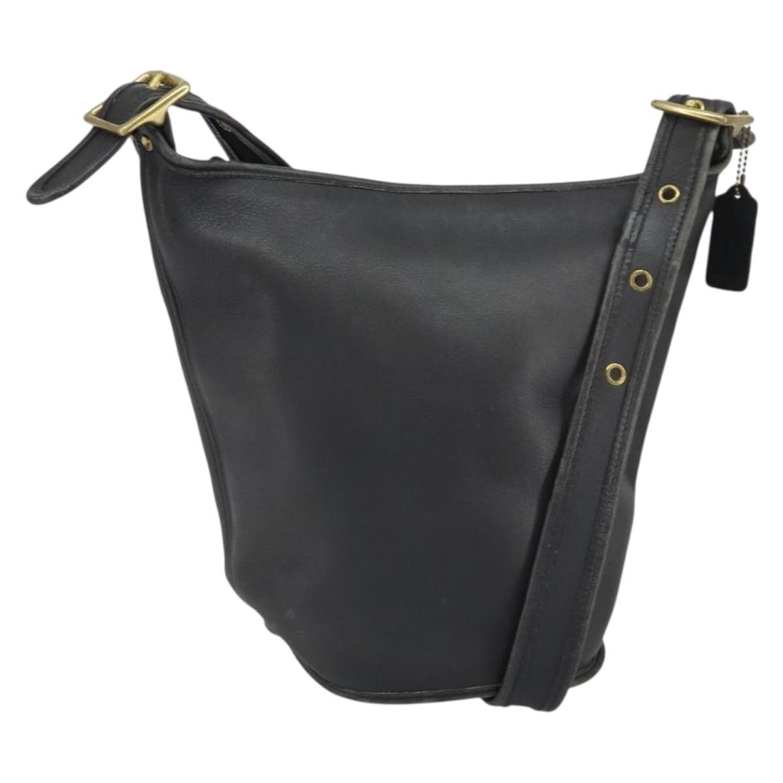 Coach Black Leather Shoulder Bag with Gold Tone Accents USA (1 of 18)