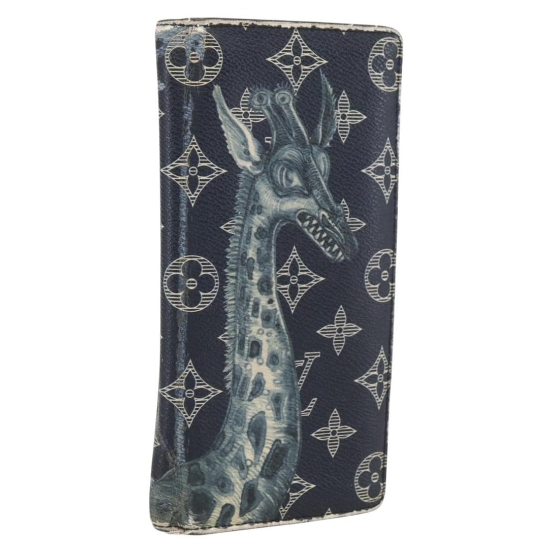 Louis Vuitton Savanna Monogram Canvas Long Wallet Navy M66025 (1 of 18)