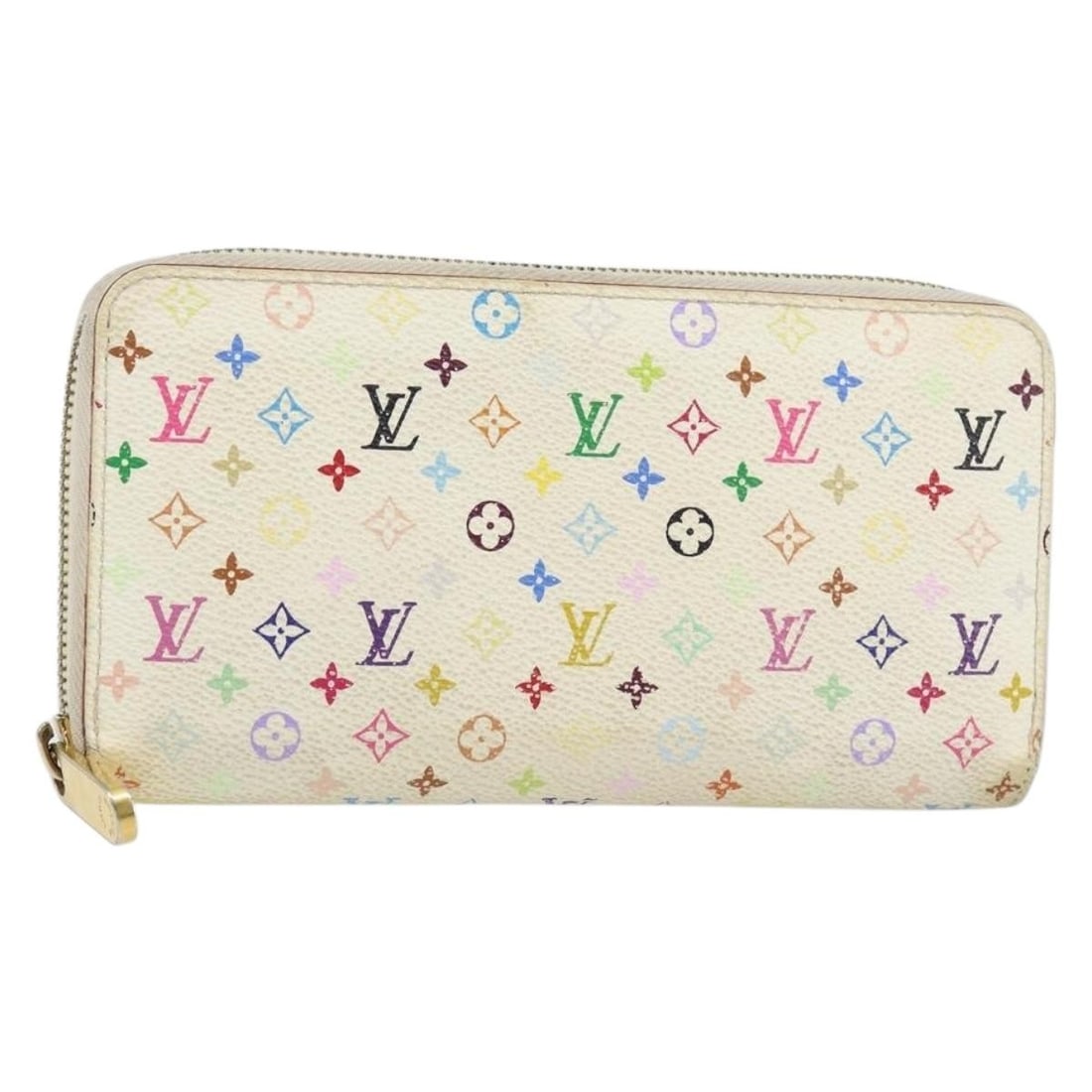 LOUIS VUITTON Monogram Multicolor Zippy Wallet M60241 White Auth: LOUIS VUITTON Monogram Multicolor Zippy Wallet M60241 White Auth This Louis Vuitton Monogram Multicolor Zippy Wallet combines style and functionality with its long wallet design. Crafted from Monogram